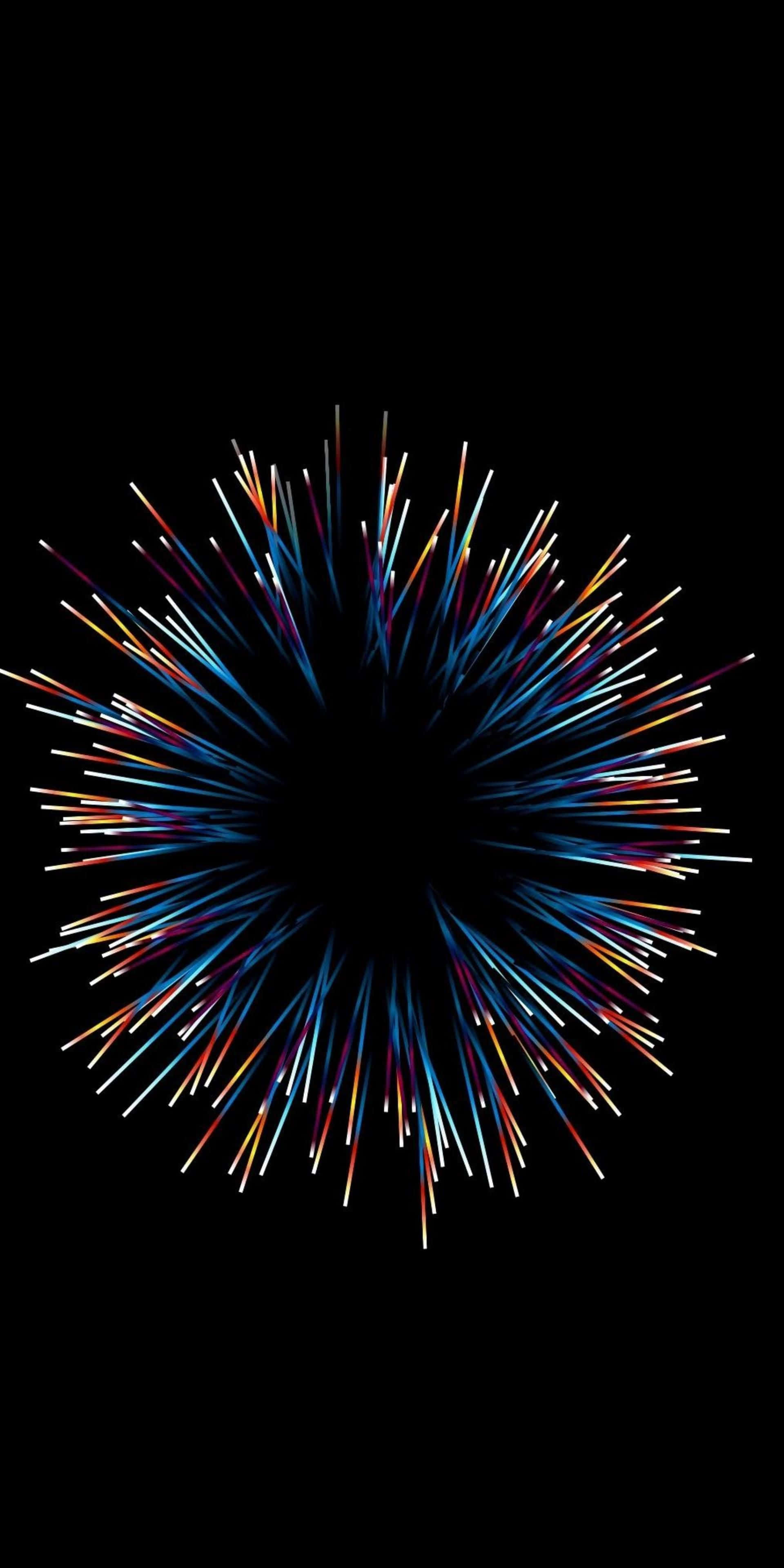 Samsung Amoled, multicolored light rays, pure black background, 4K Phone Wallpaper