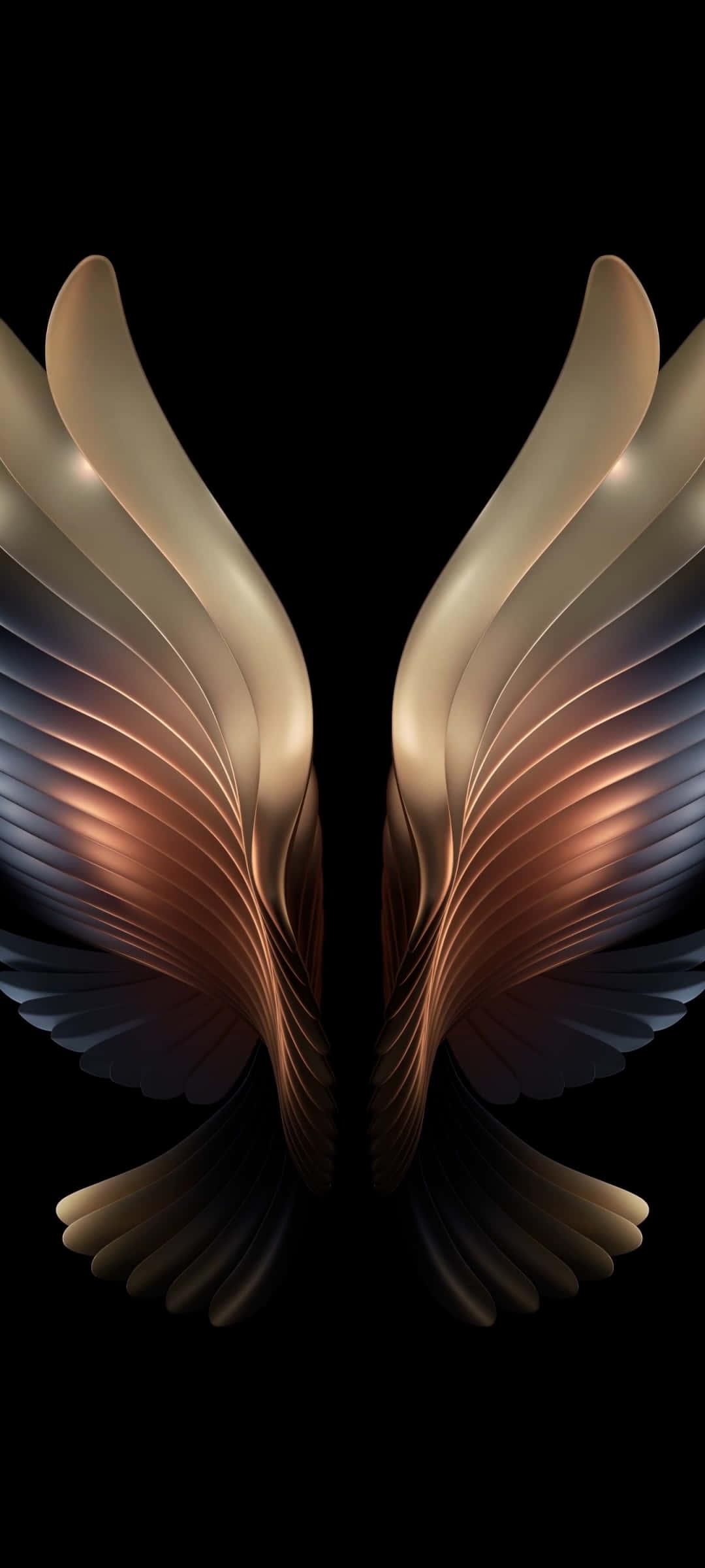Samsung Amoled, golden wings, brown wings, Full HD Phone Wallpaper