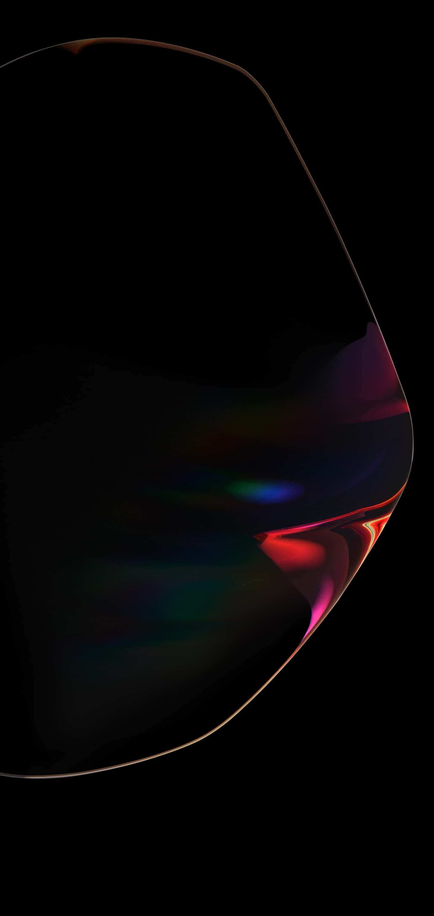 Samsung AMOLED, iridescent soap bubble, pure black background, 2K Phone Wallpaper