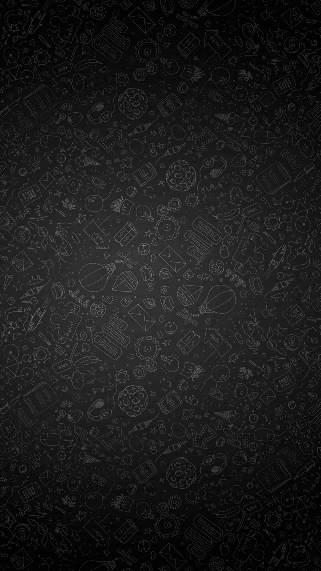 Samsung Black, white line drawings, everyday objects, Full HD Phone Wallpaper