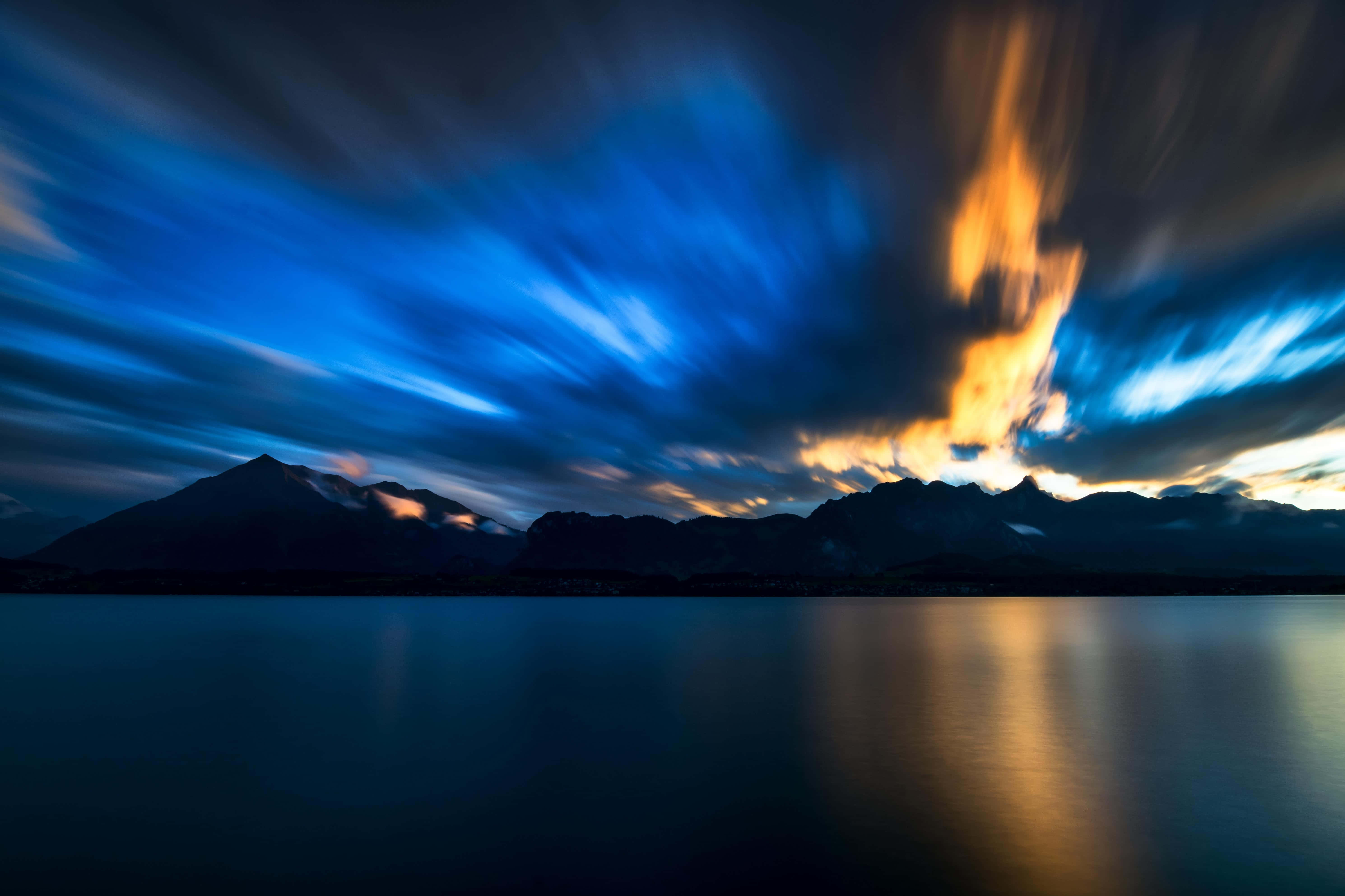 Samsung Dex, Royal Blue Skies, dusk, 5K Desktop Wallpaper