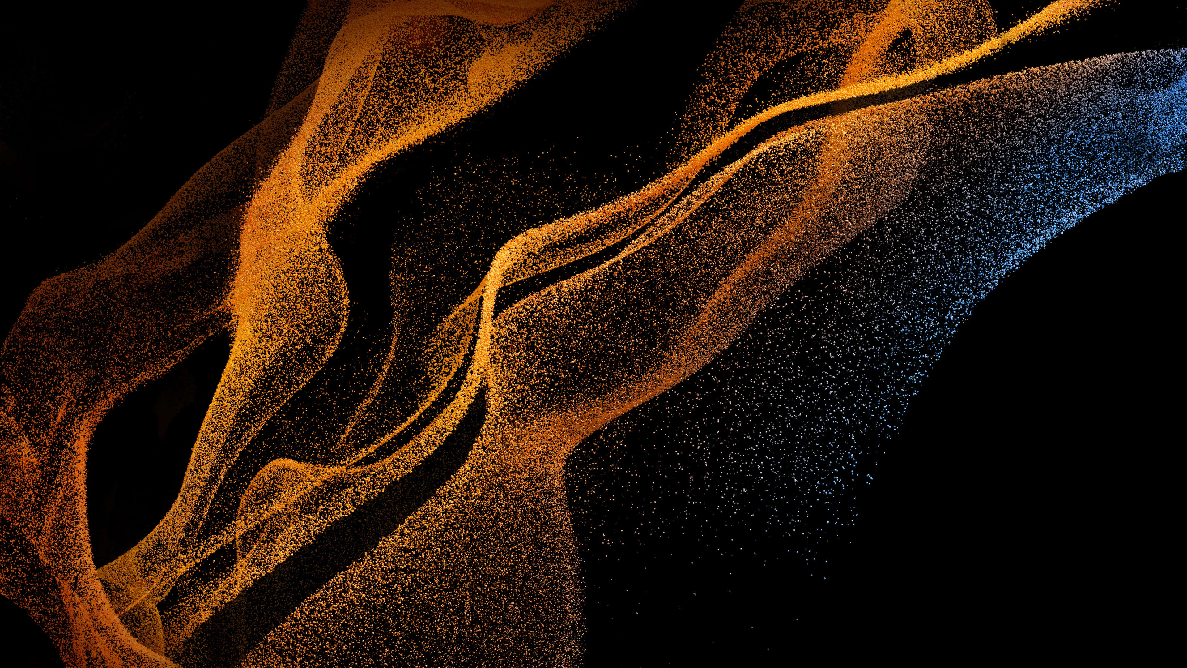 Samsung DeX, golden, blue, 4K Desktop Wallpaper
