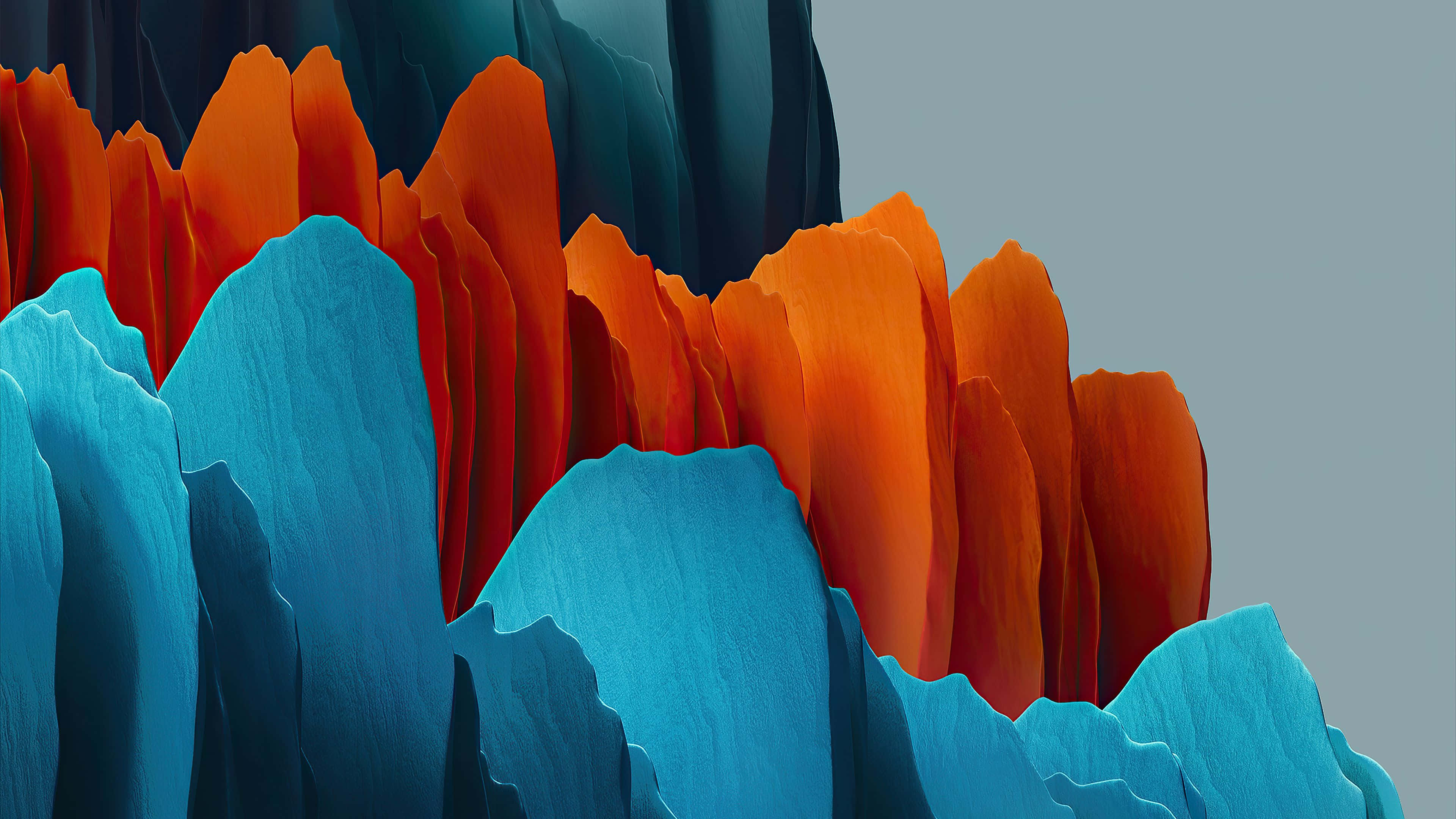 Samsung Dex, blue, orange, 4K Desktop Wallpaper
