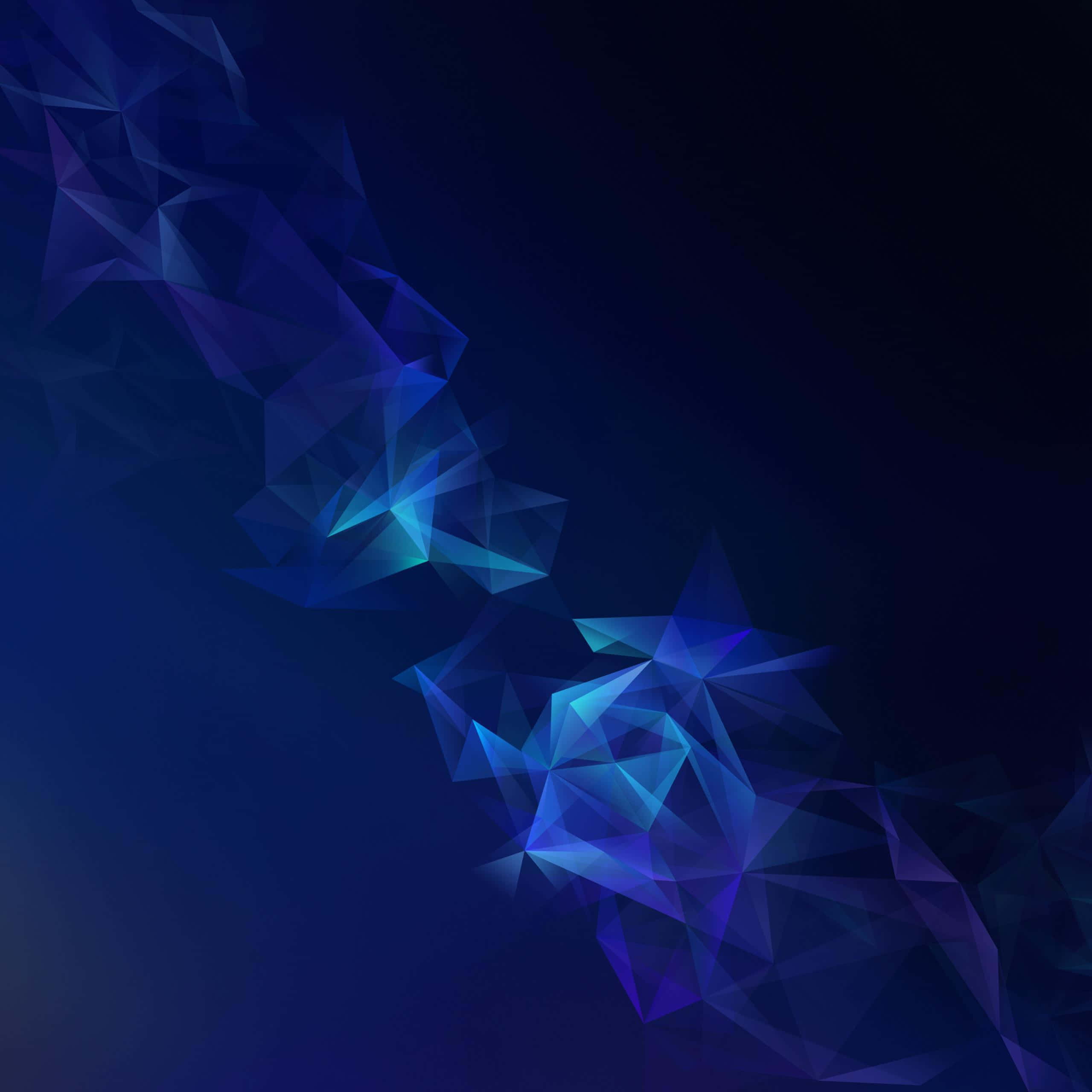 Samsung Dex, blue geometric shapes, triangles, Full HD Desktop Wallpaper
