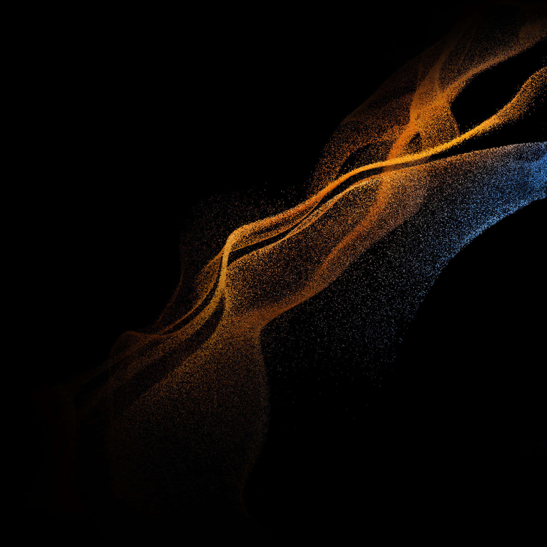 Samsung Dex, wavy orange dust, golden particle streams, Full HD Desktop Wallpaper