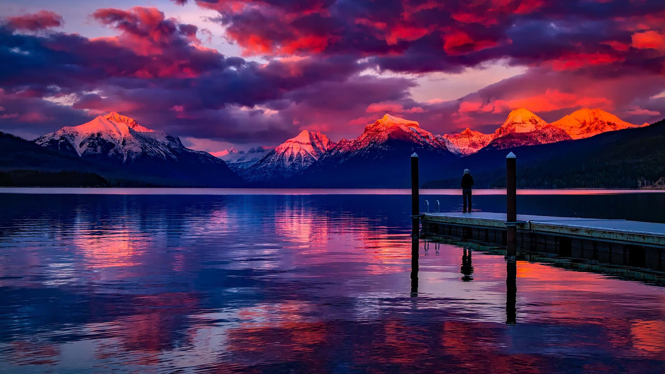 Samsung Dex, red mountains, twilight, 2K Desktop Wallpaper