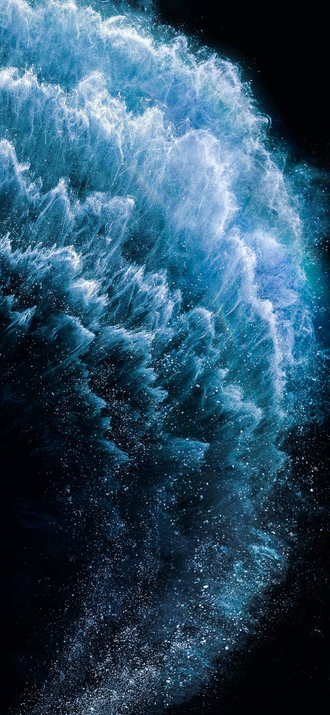 blue dust, blue wave, darkness, Full HD Phone Wallpaper