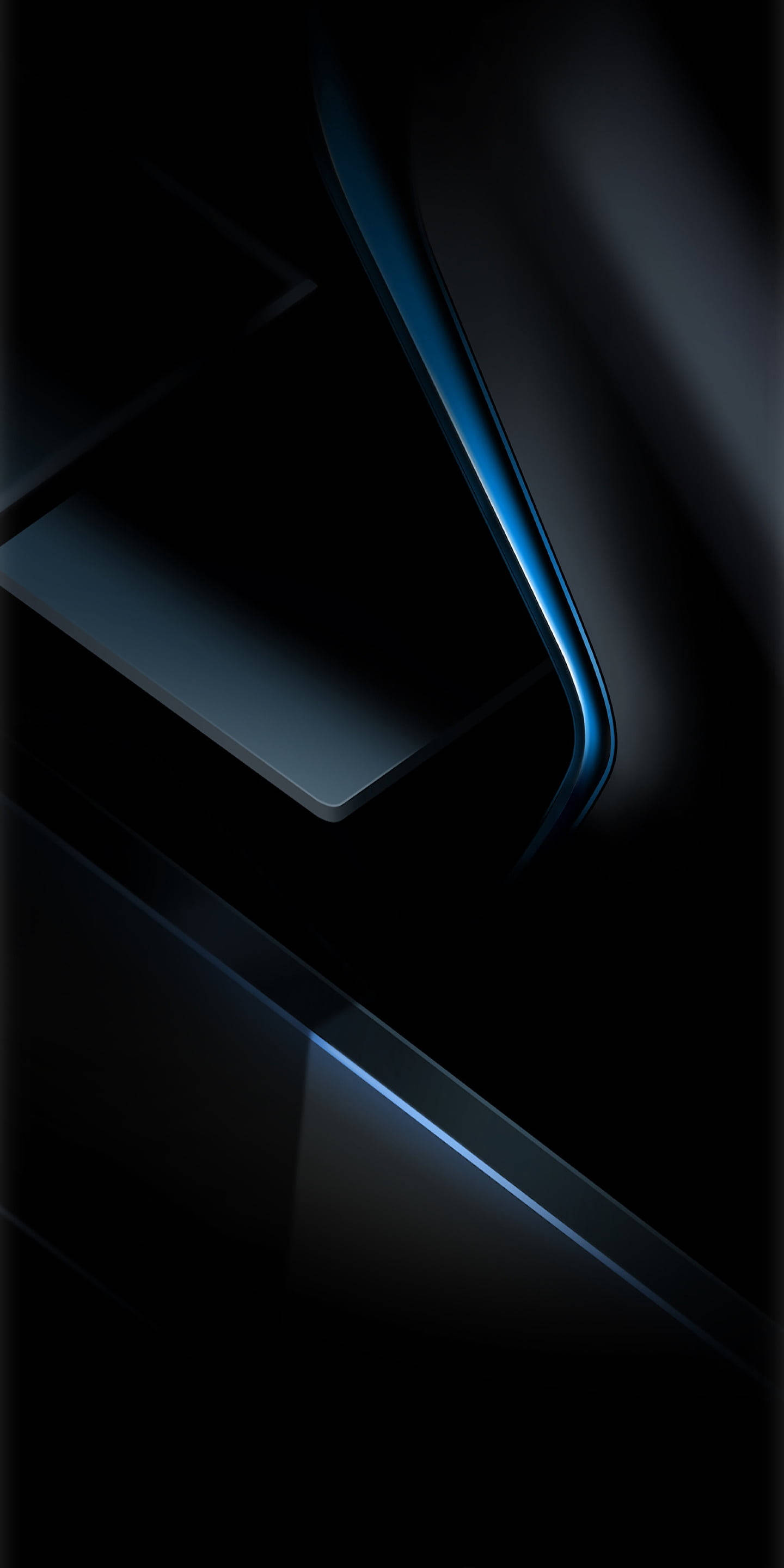 Samsung Full HD, geometric blue and black, glowing blue lines, 2K Phone Wallpaper
