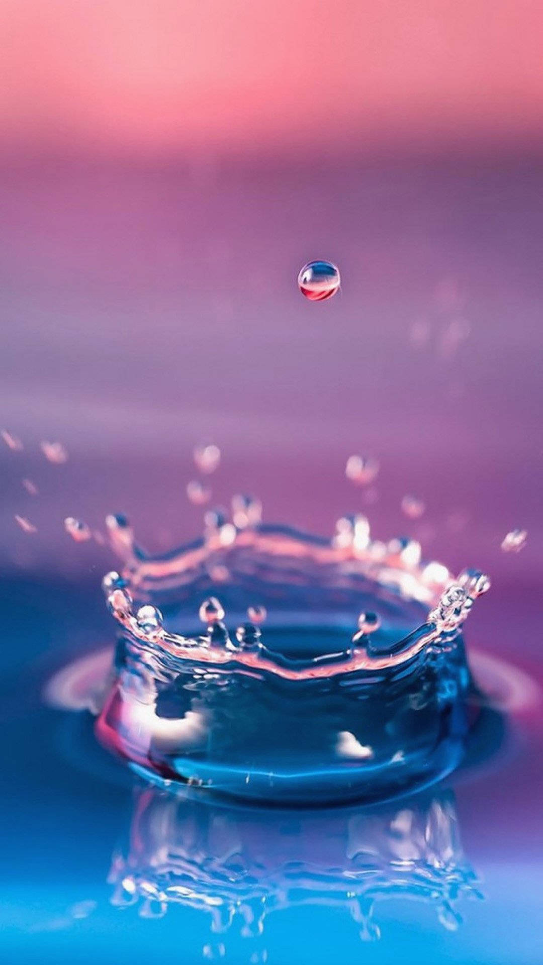 Samsung Galaxy 4K, water droplet, crown-shaped splash, Full HD Phone Wallpaper