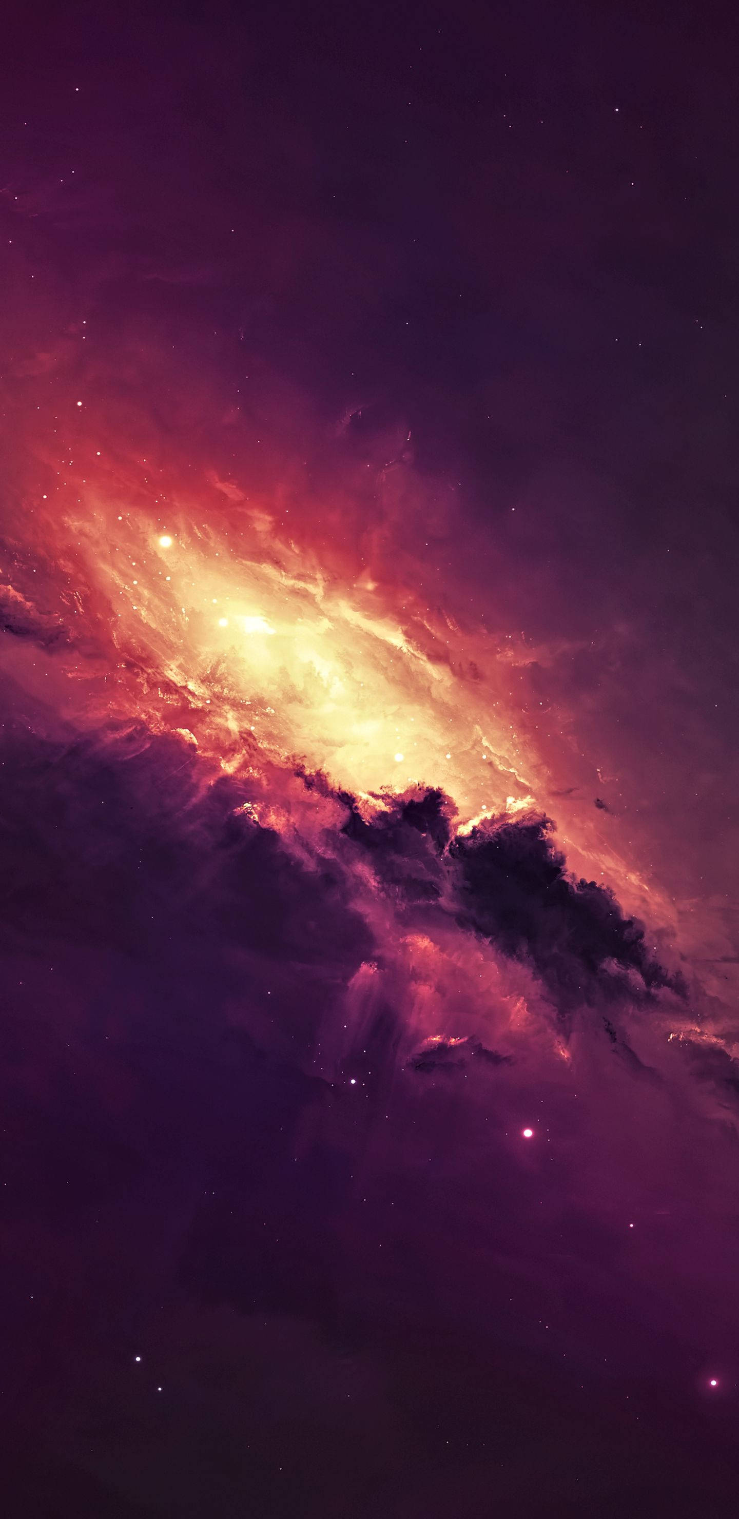 Samsung Galaxy 4K, glowing red galaxy, fiery orange, 2K Phone Wallpaper