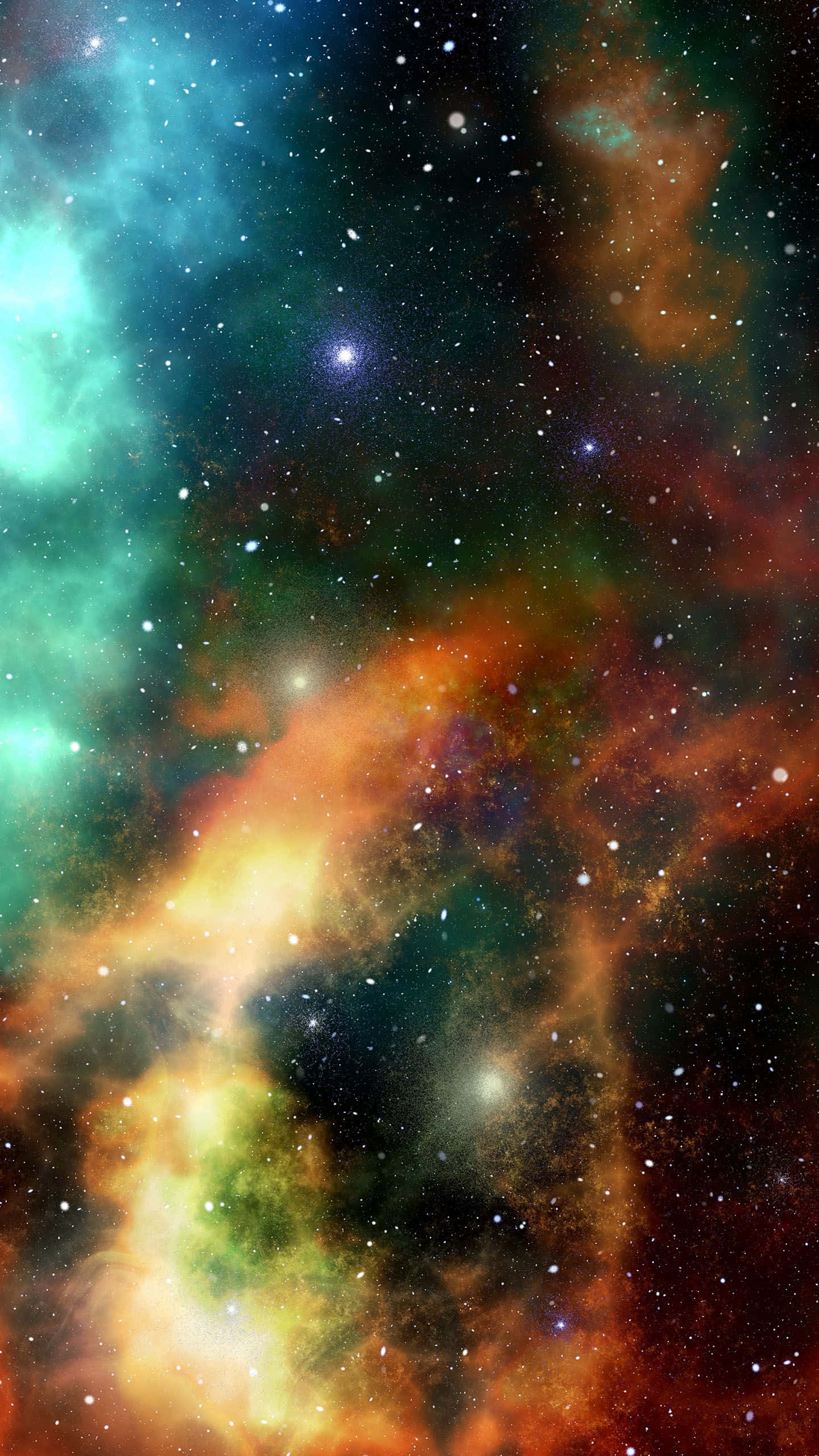 Samsung Galaxy Note 10 Plus, teal, orange, 2K Phone Wallpaper