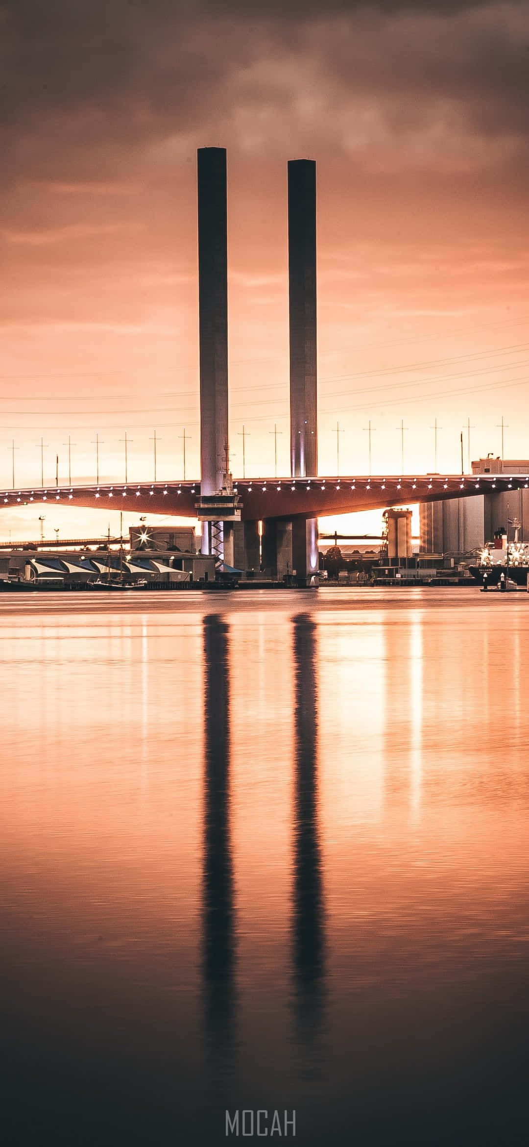 Samsung Galaxy Note 10 Plus, twin towers, calm water, Full HD Phone Wallpaper