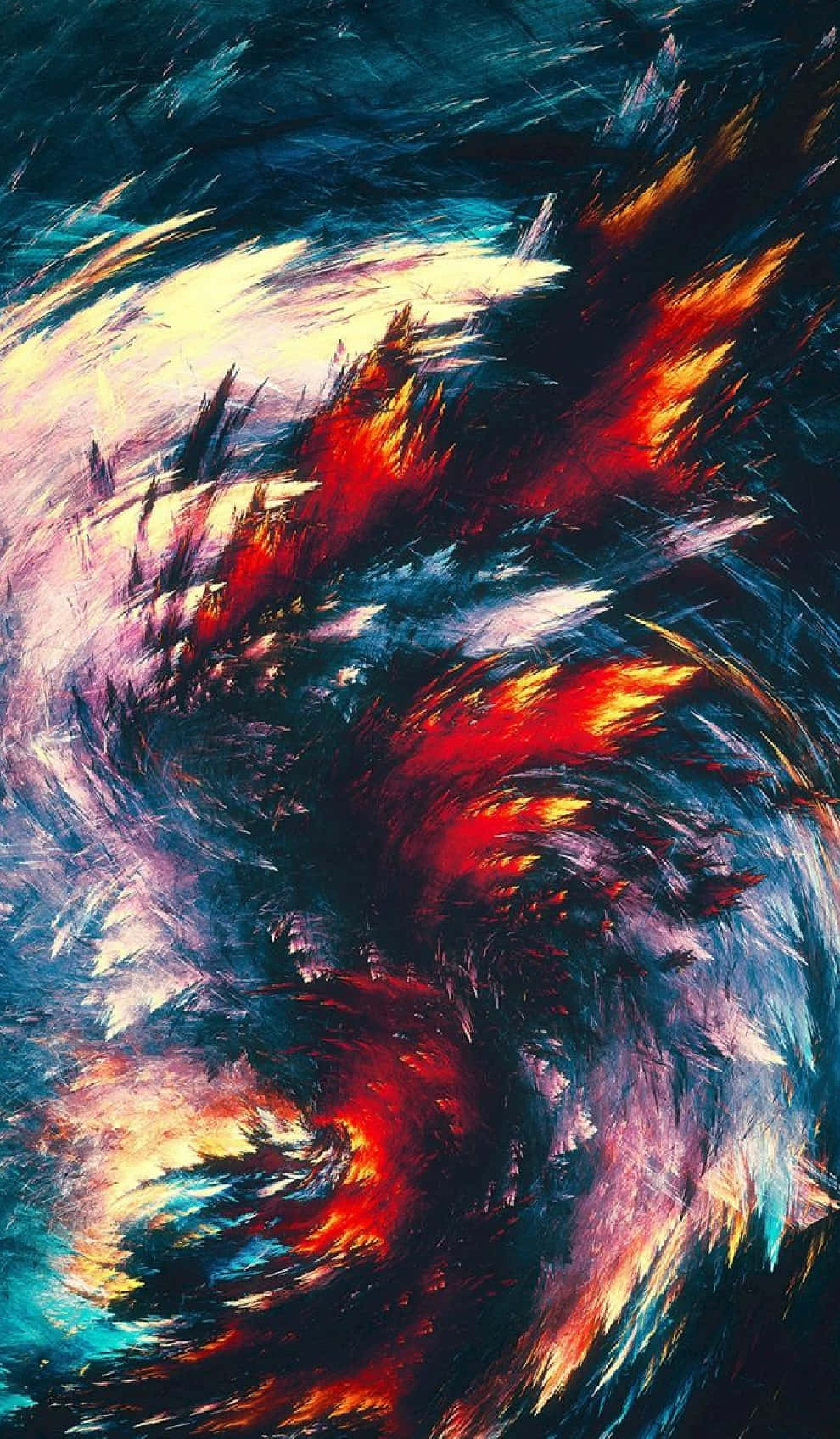 Samsung Galaxy Note 10 Plus, fiery red orange, cool teal blue, HD Phone Wallpaper
