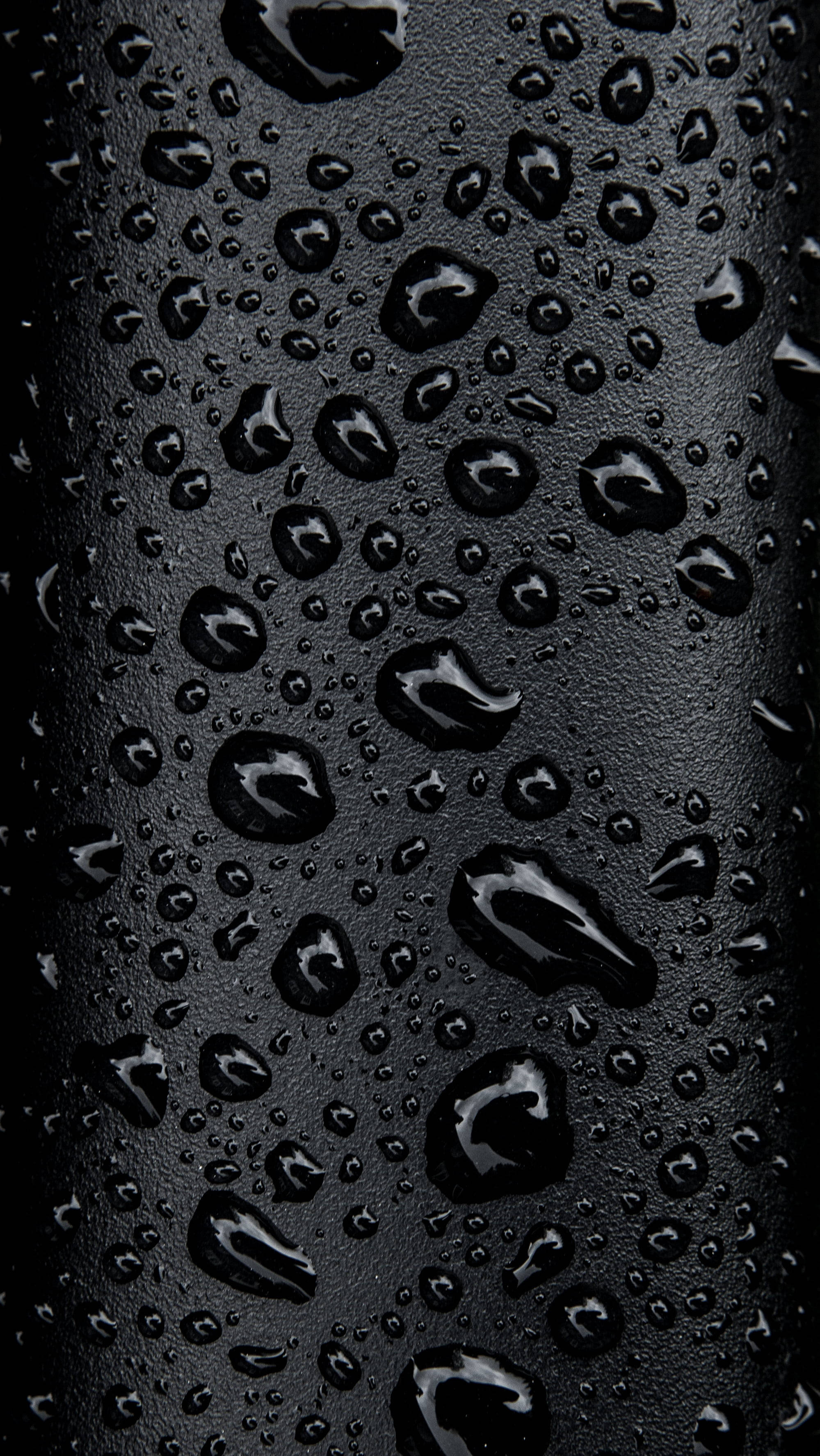 Samsung Galaxy S20, water droplets, matte black, 2K Phone Wallpaper