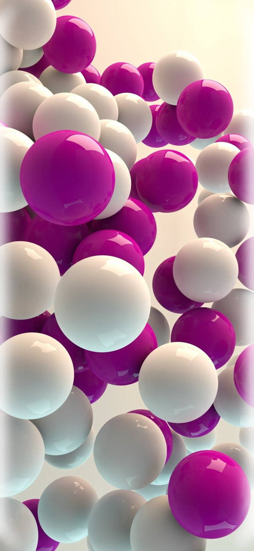 Samsung Galaxy S20, white and purple spheres, glossy magenta, Full HD Phone Wallpaper