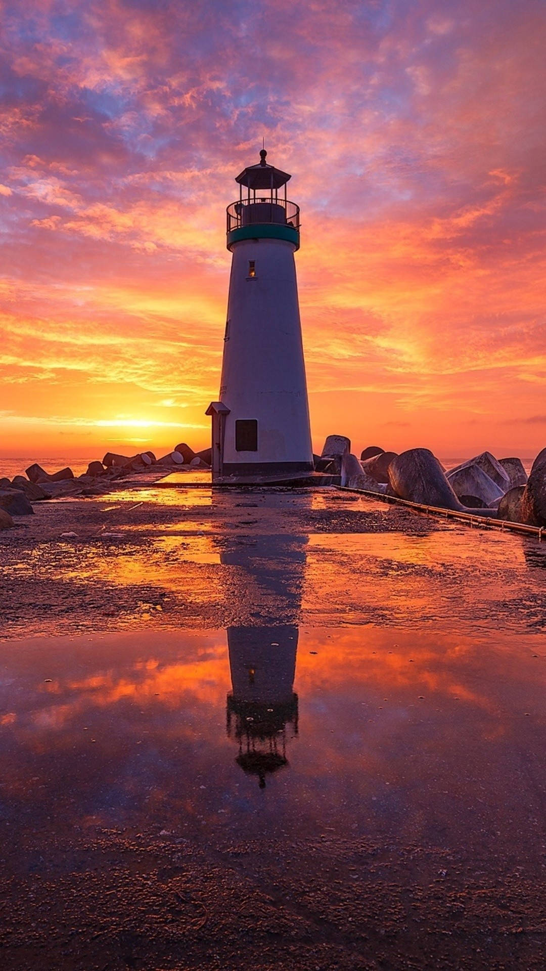 Samsung Galaxy S4, lighthouse, rocky pier, Full HD Phone Wallpaper