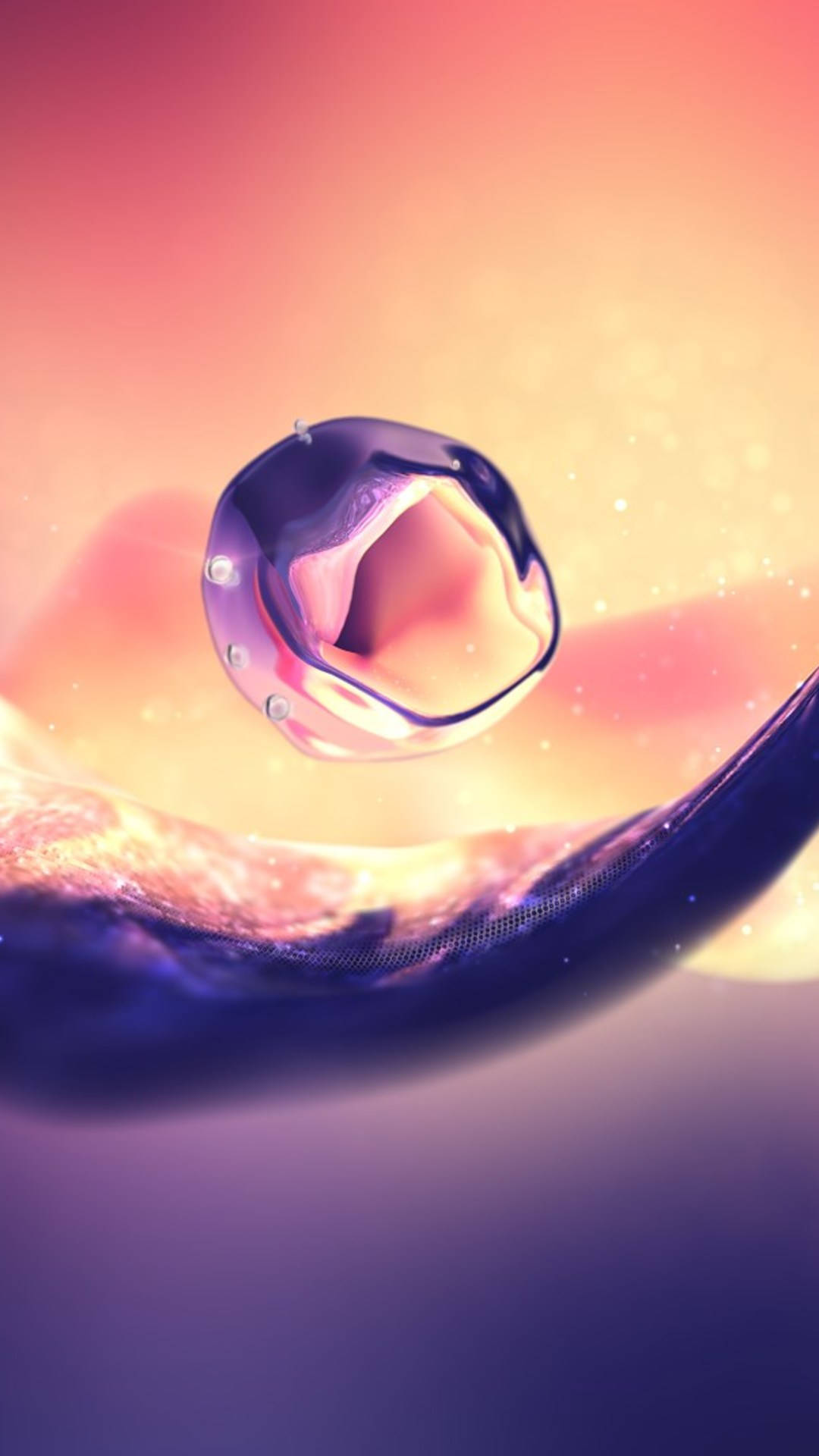 Samsung Galaxy S4, glowing purple orb, curved surface, Full HD Phone Wallpaper