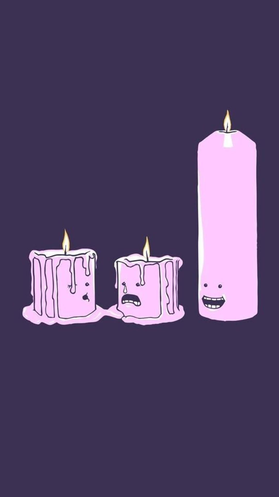 Samsung Galaxy S4, cartoon candles, pink candles, Full HD Phone Wallpaper