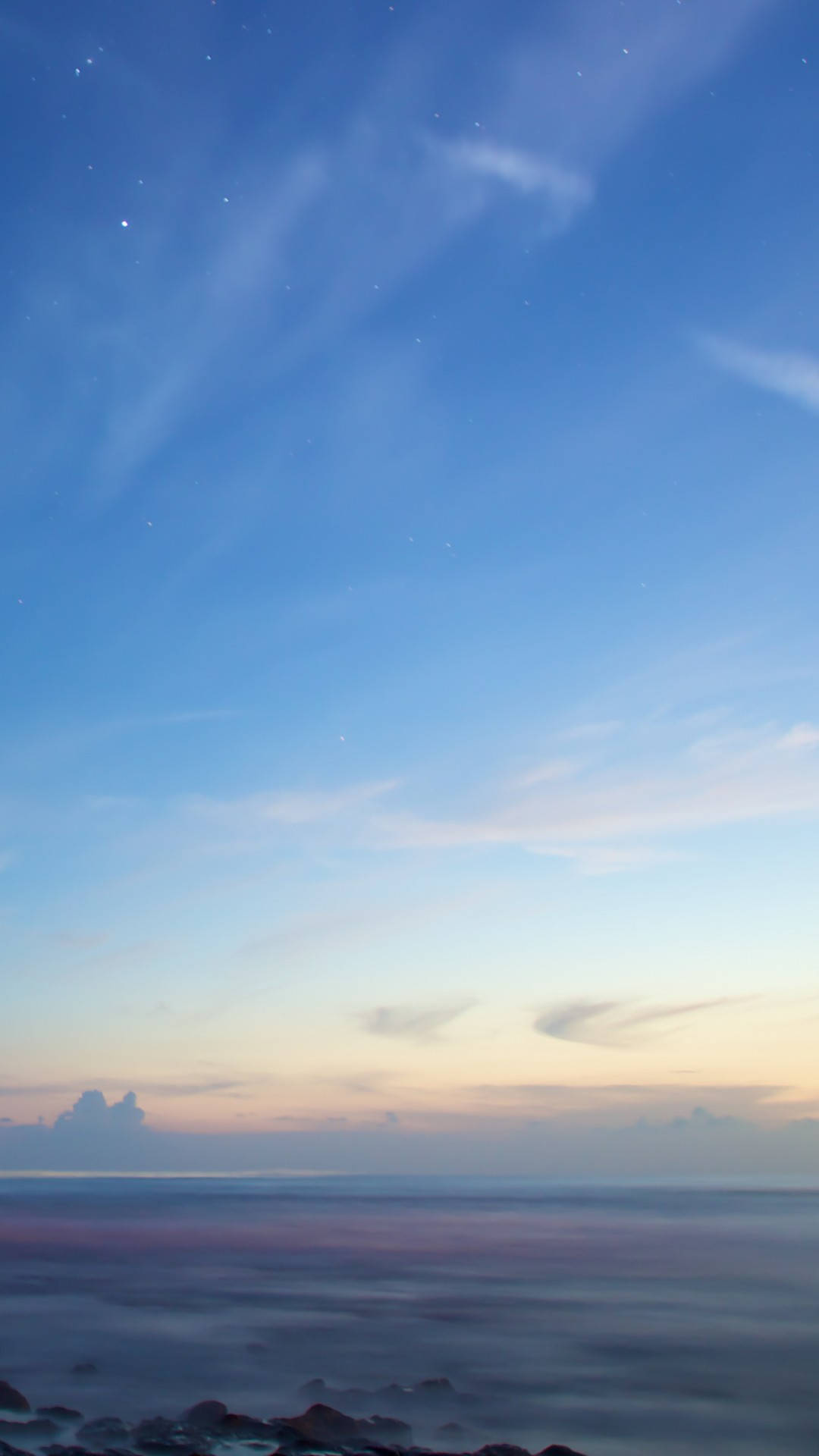 Samsung Galaxy S4, twilight seascape, gradient blue sky, Full HD Phone Wallpaper