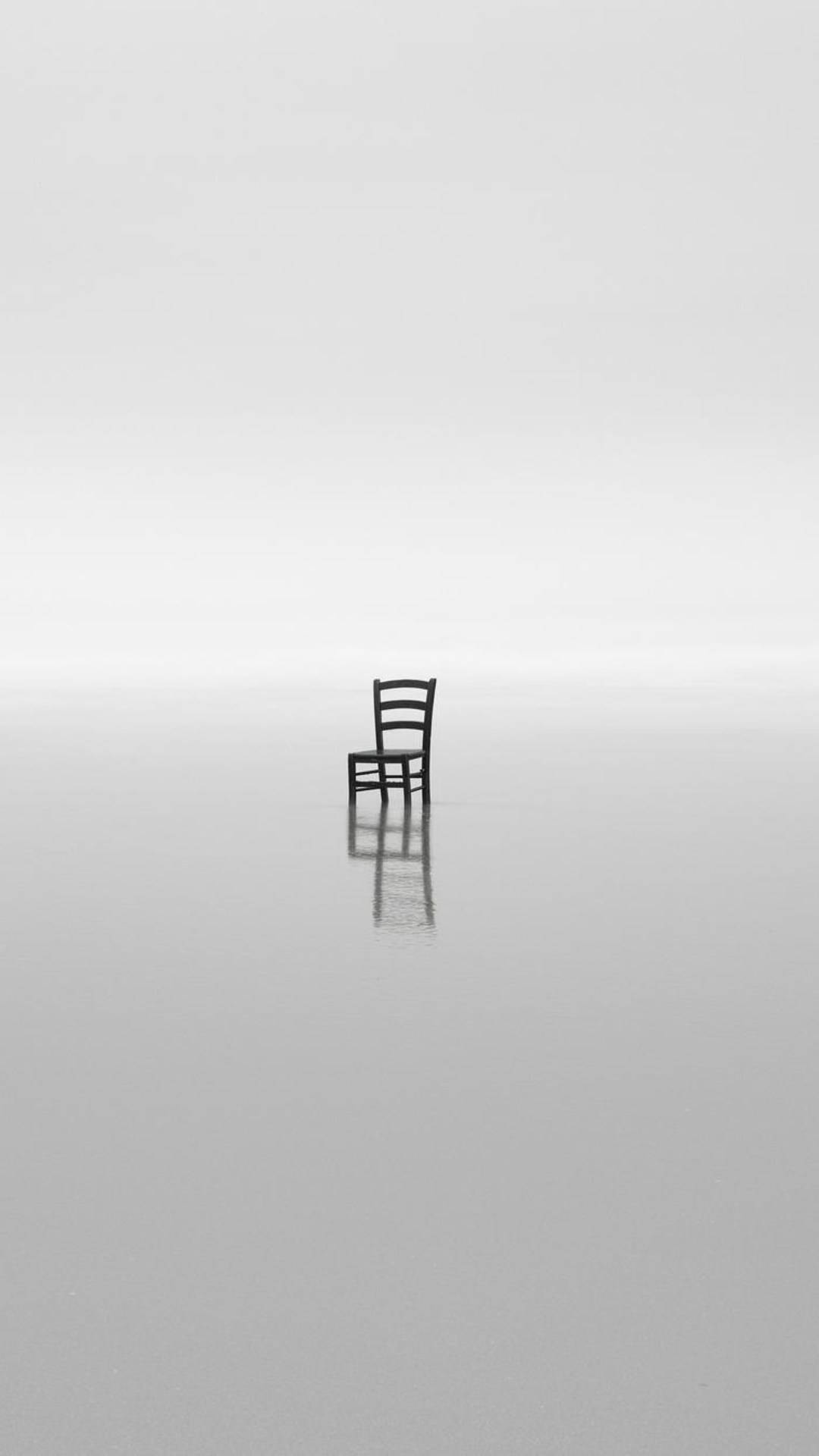 Samsung Galaxy S4, wooden chair, misty gray expanse, Full HD Phone Wallpaper