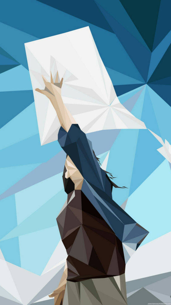 Samsung Galaxy S5, cubism, blue, SD Phone Wallpaper