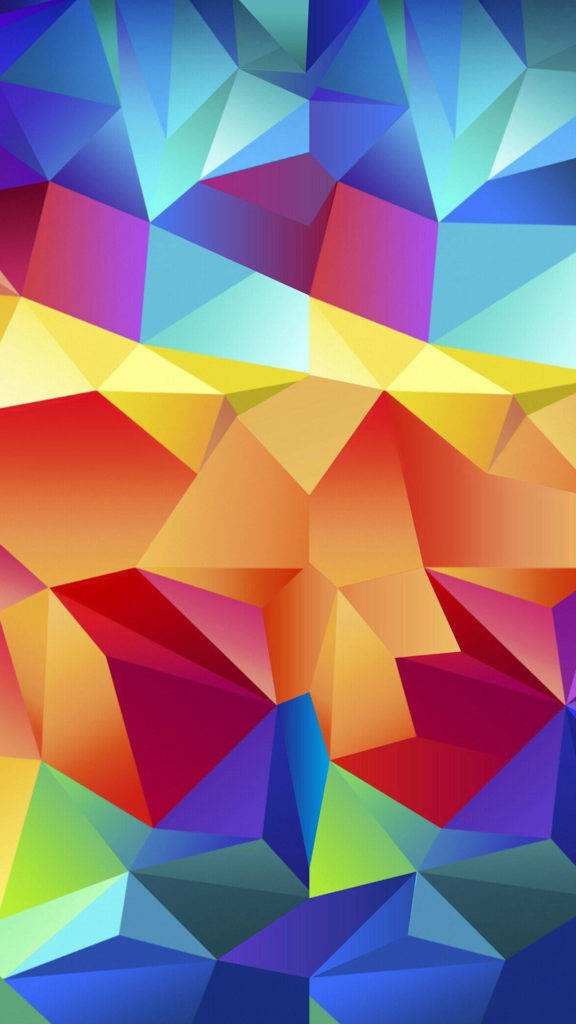 Samsung Galaxy S5, vibrant geometric polygonal pattern, gradient colors, SD Phone Wallpaper