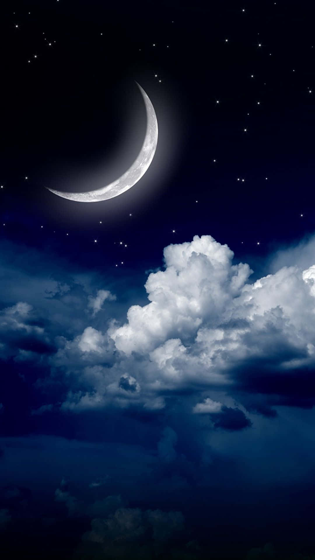 Galaxy S5, crescent moon, night sky, Full HD Phone Wallpaper