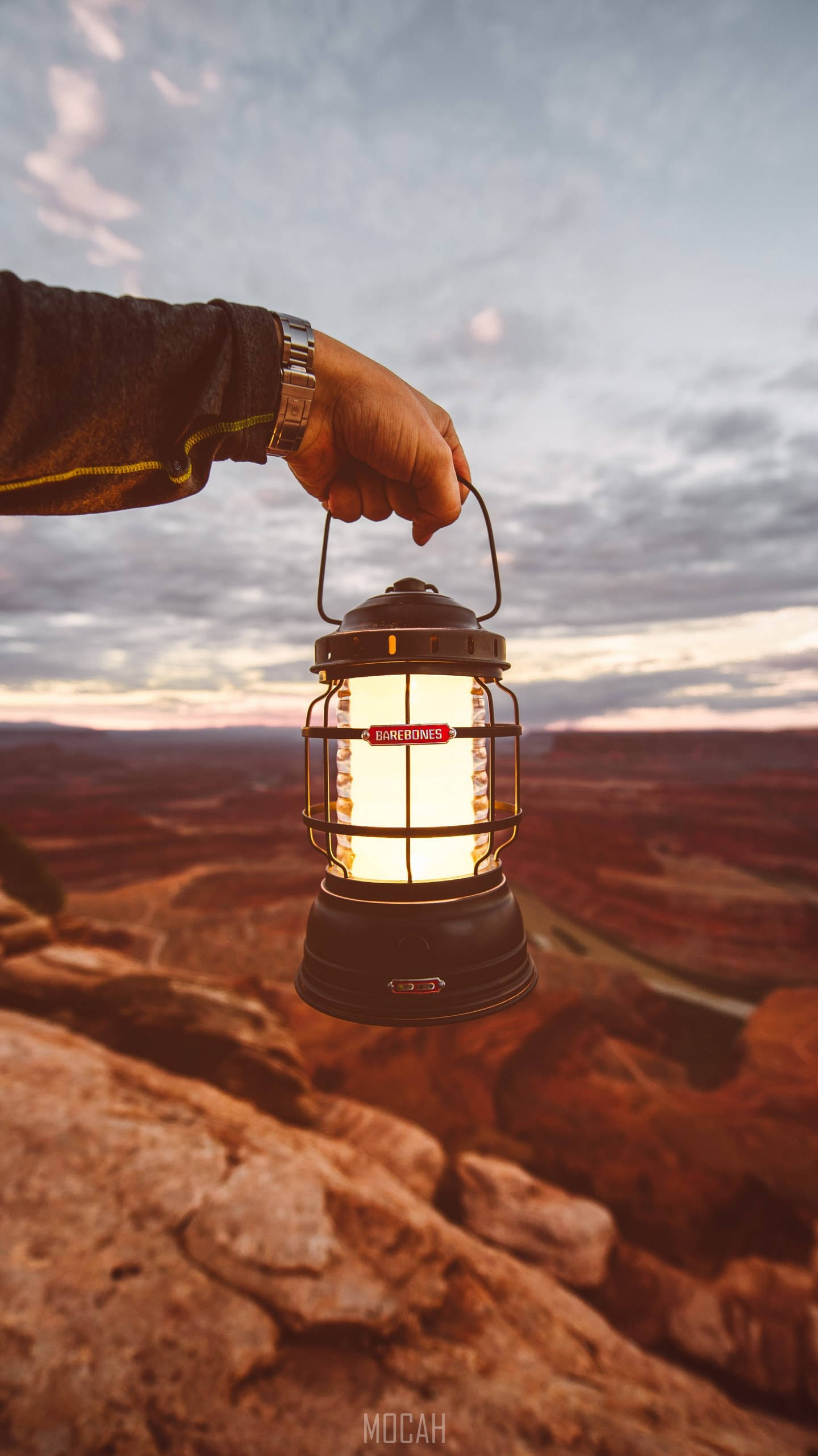 Samsung Galaxy S6 Edge, glowing lantern, vast canyon, 2K Phone Wallpaper