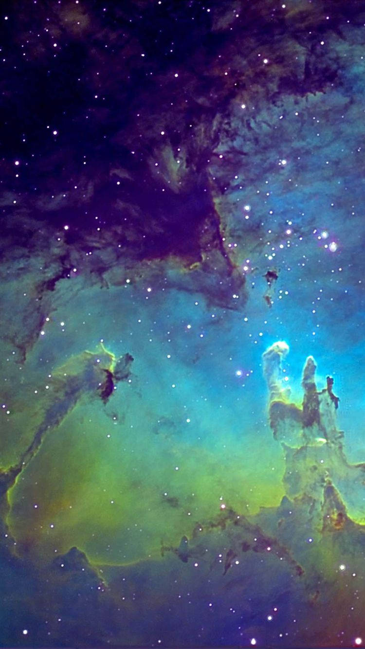 Samsung Galaxy S6 Edge, cosmic nebula, glowing green, HD Phone Wallpaper