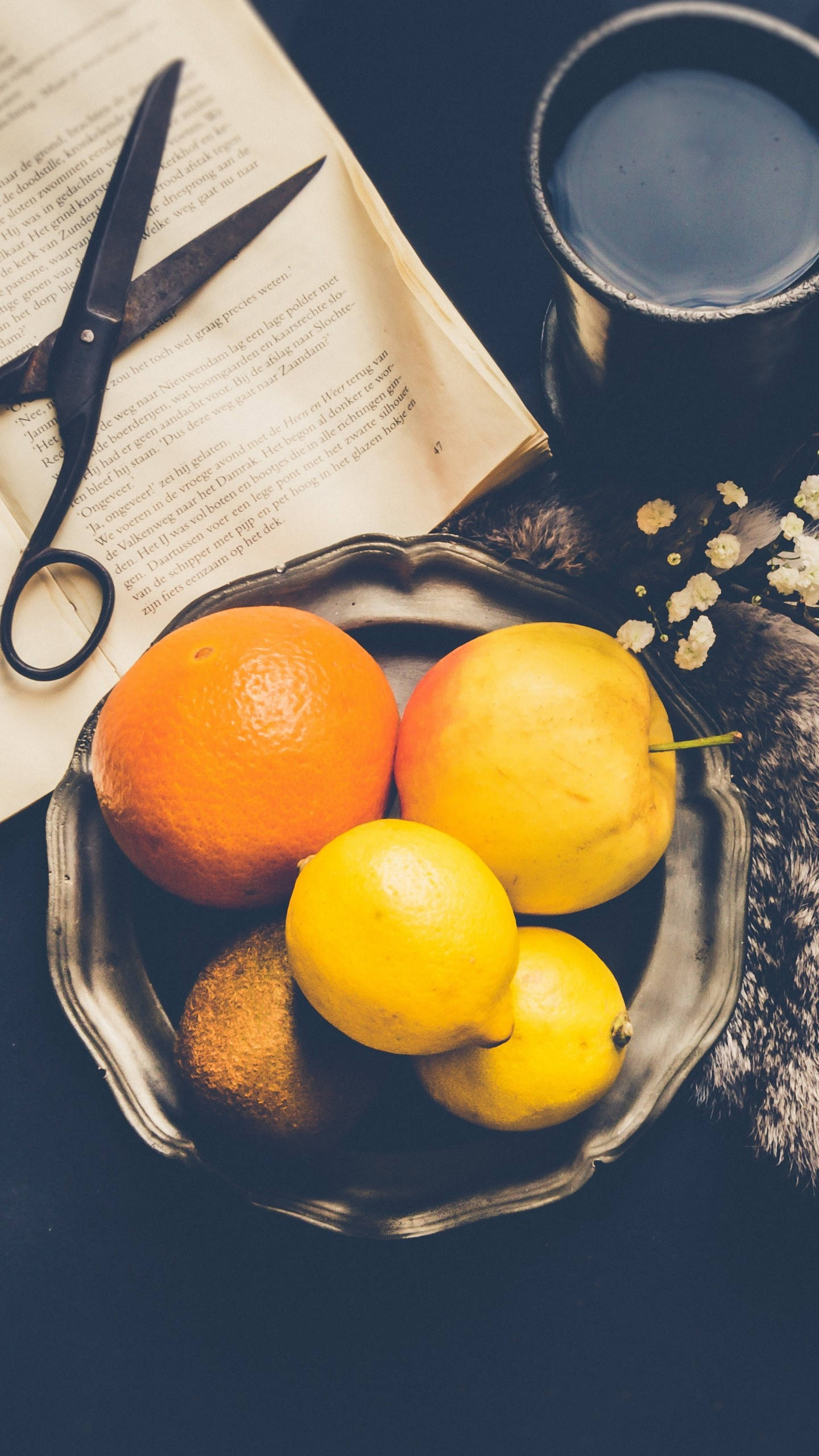 Samsung Galaxy S6 Edge, citrus fruits, pear, 2K Phone Wallpaper