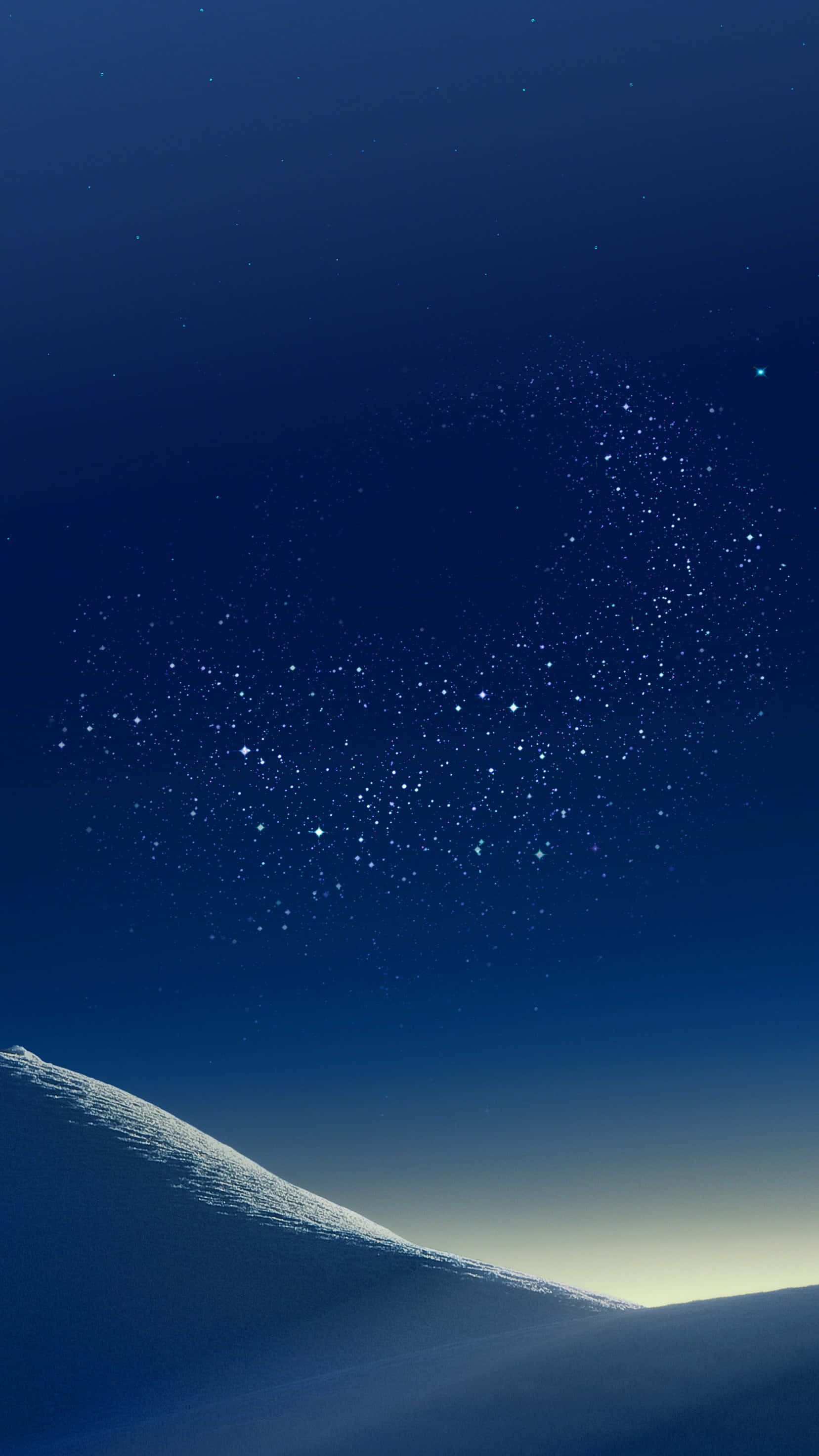 Samsung Galaxy S, snow-capped mountain ridge, deep blue night sky, 2K Phone Wallpaper