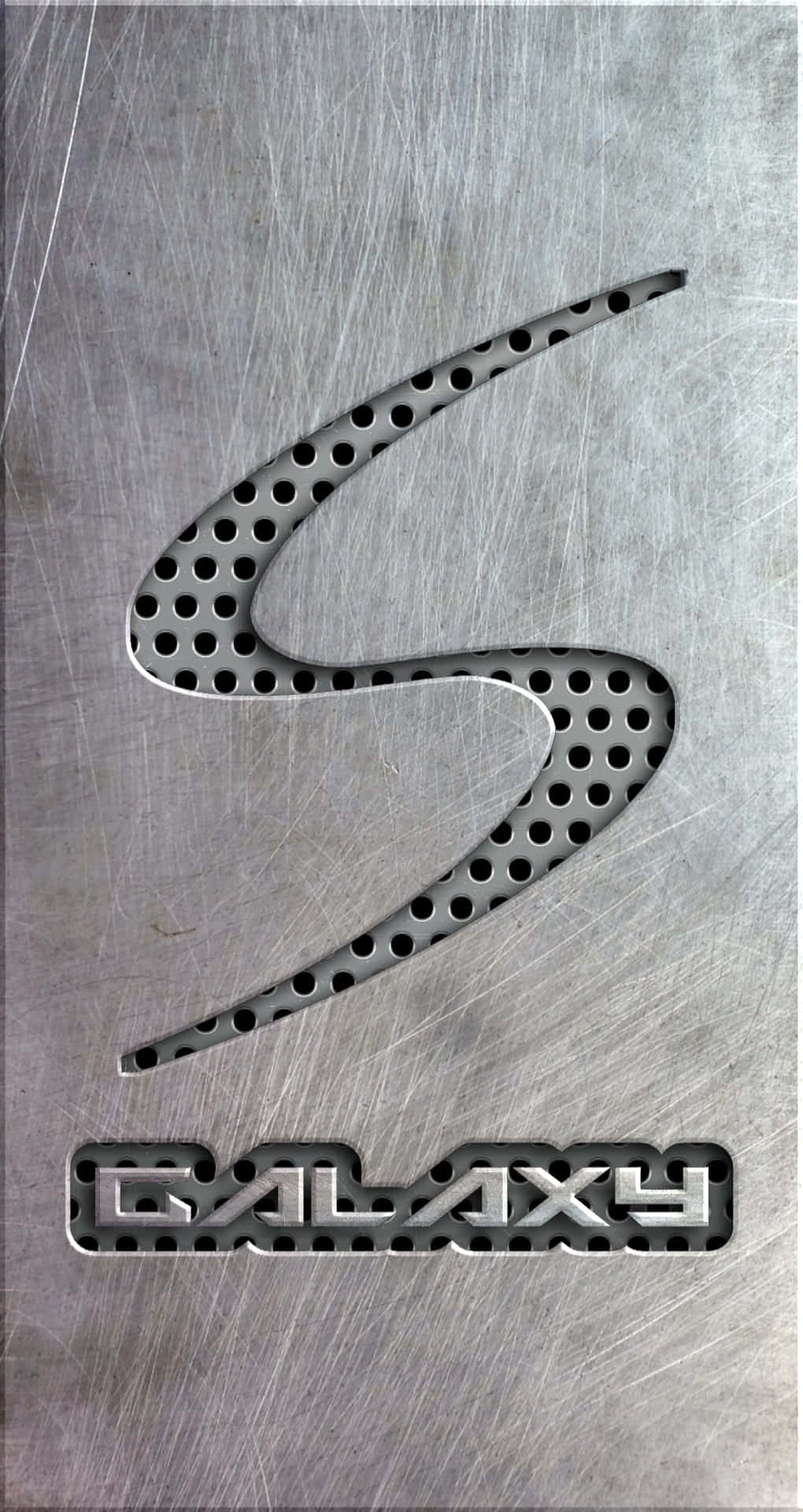 Samsung Galaxy S, metallic 'S' logo, perforated holes, Full HD Phone Wallpaper