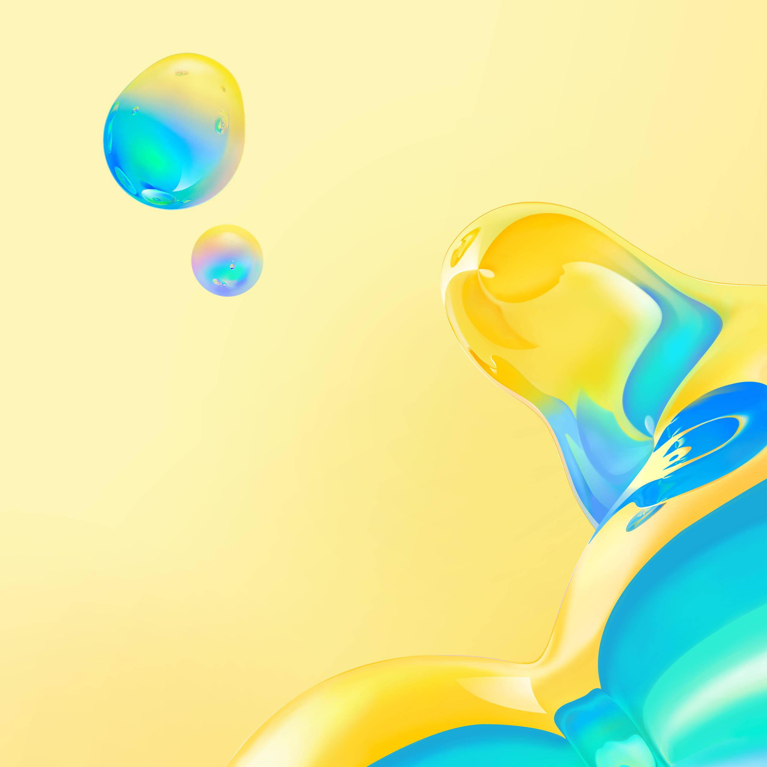 Samsung Galaxy Tablet, yellow, blue, 2K Desktop Wallpaper