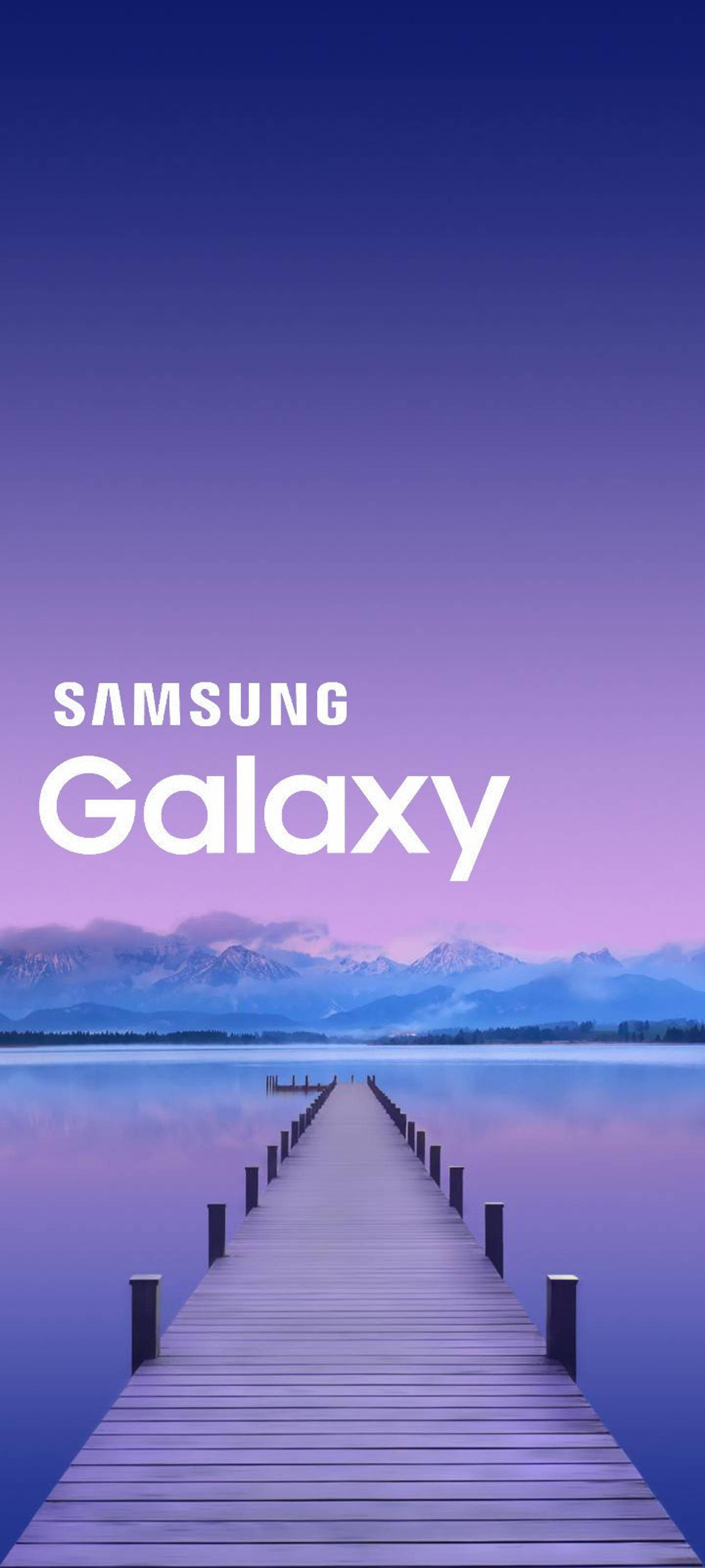 Samsung Galaxy, wooden dock, purple twilight sky, 2K Phone Wallpaper