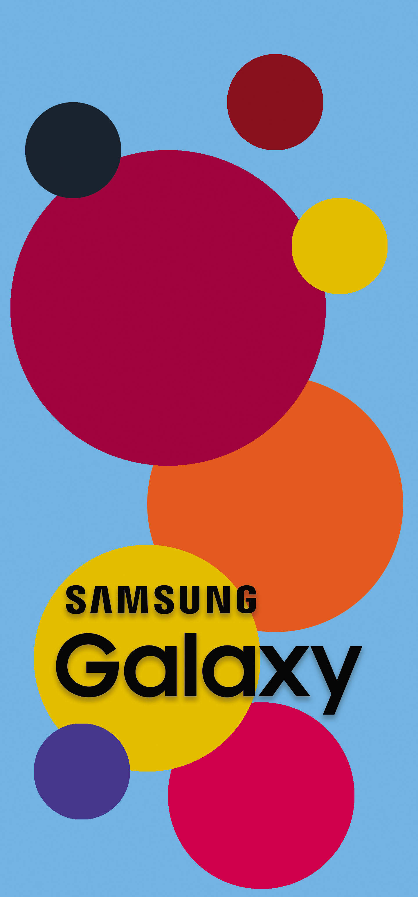 Samsung Galaxy, colorful circles, bold colors, 2K Phone Wallpaper