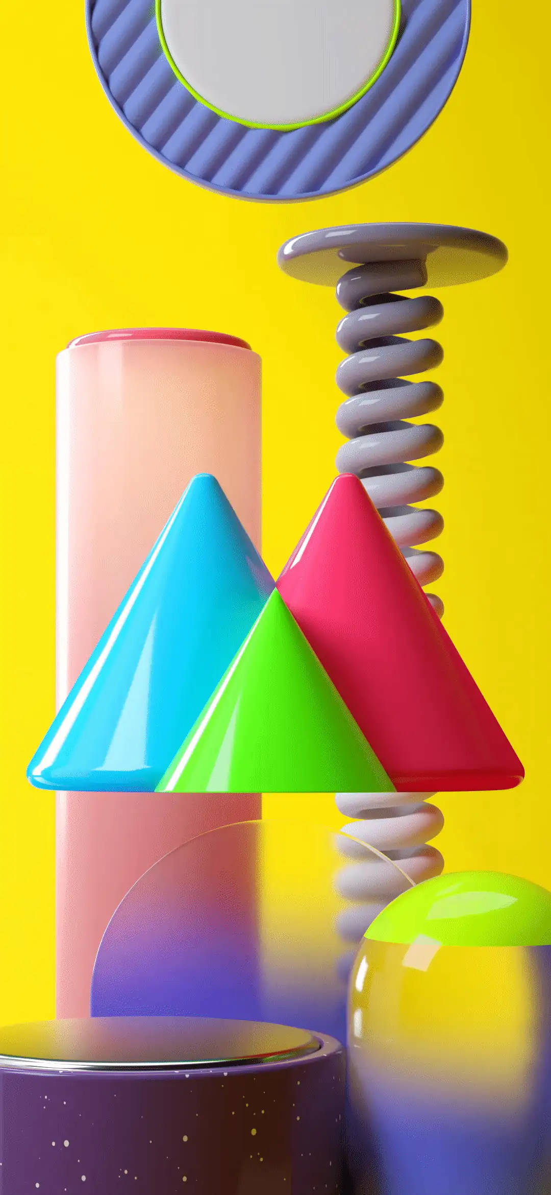Samsung M21, geometric shapes, yellow background, Full HD Phone Wallpaper