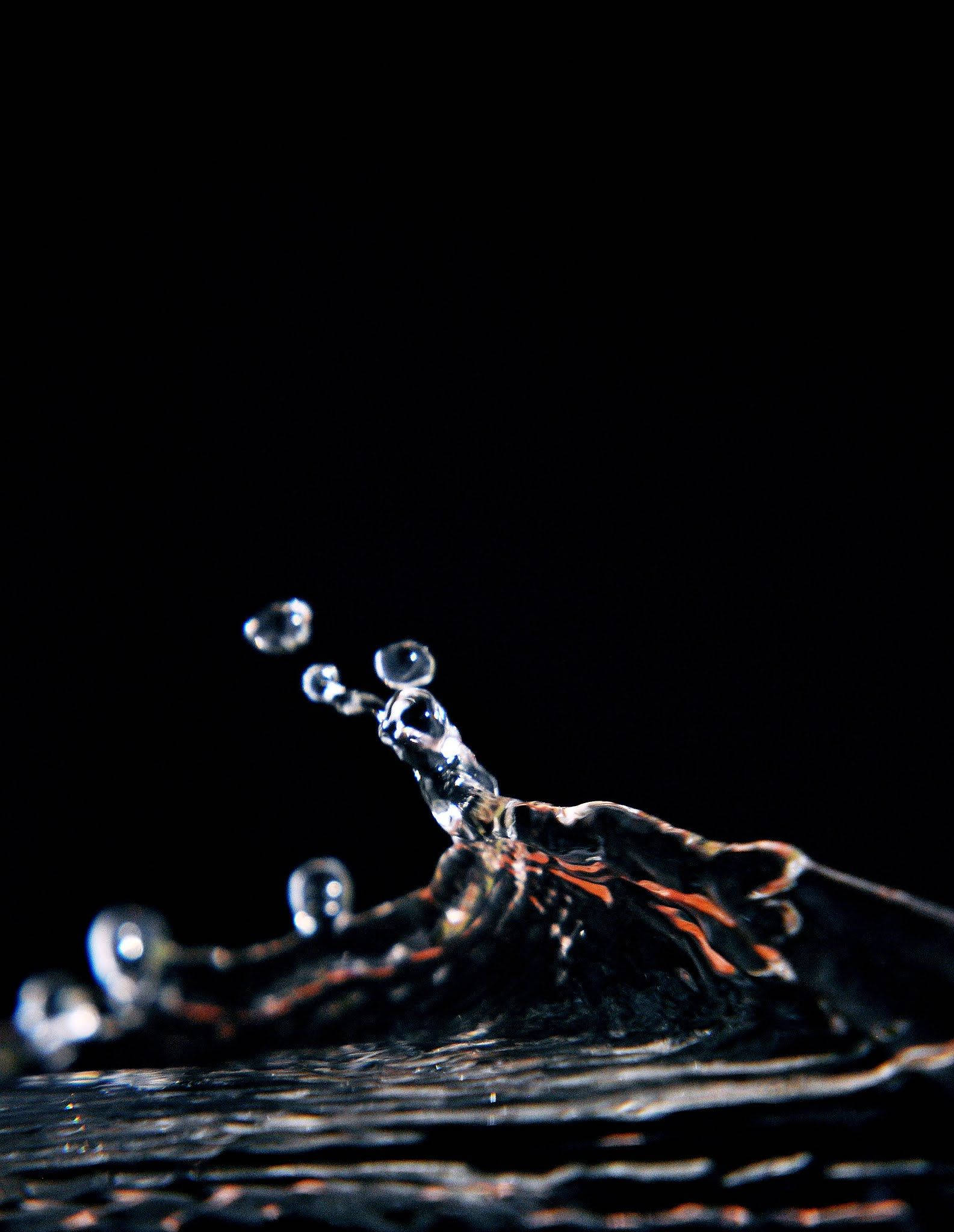 Samsung M21, water droplet, black background, Full HD Phone Wallpaper