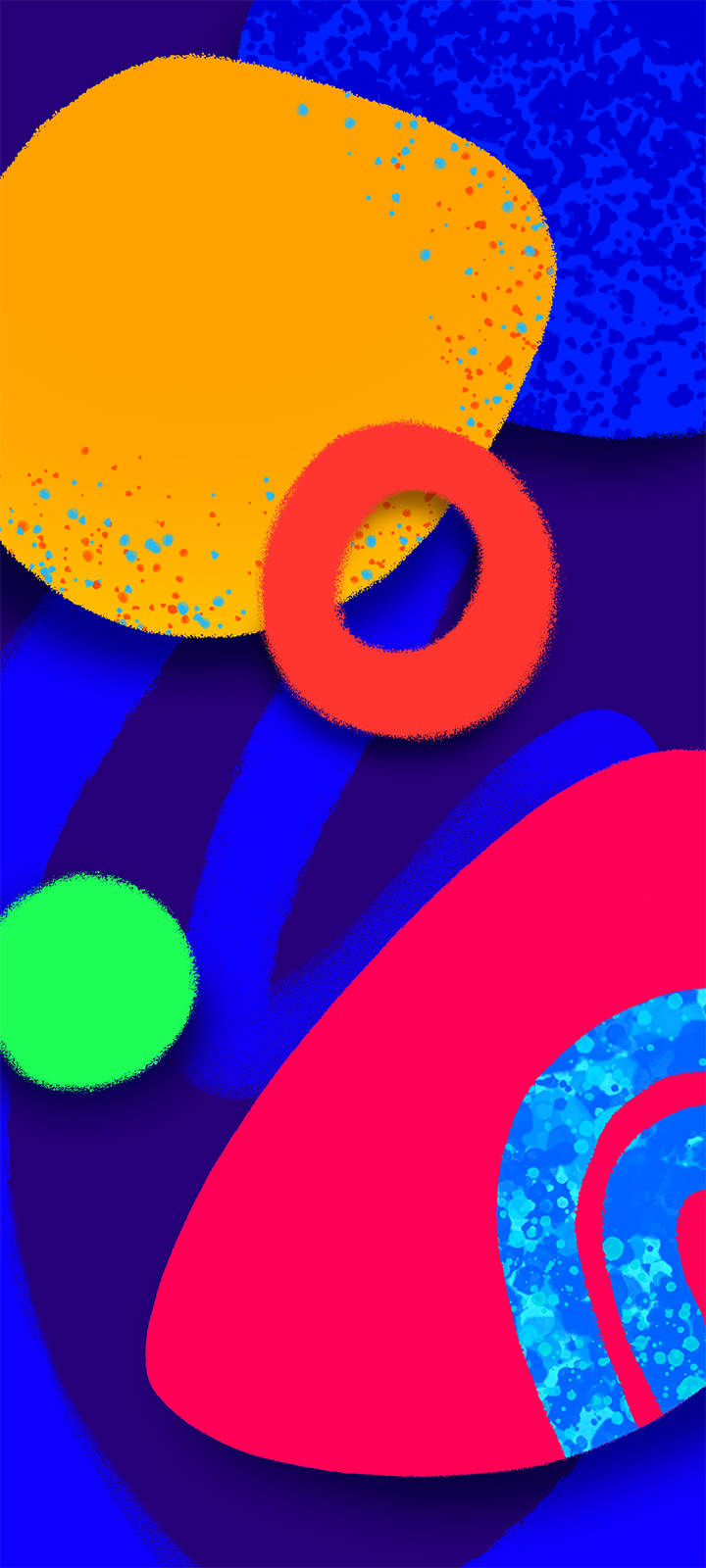 Samsung M21, blue background, vibrant abstract shapes, HD Phone Wallpaper