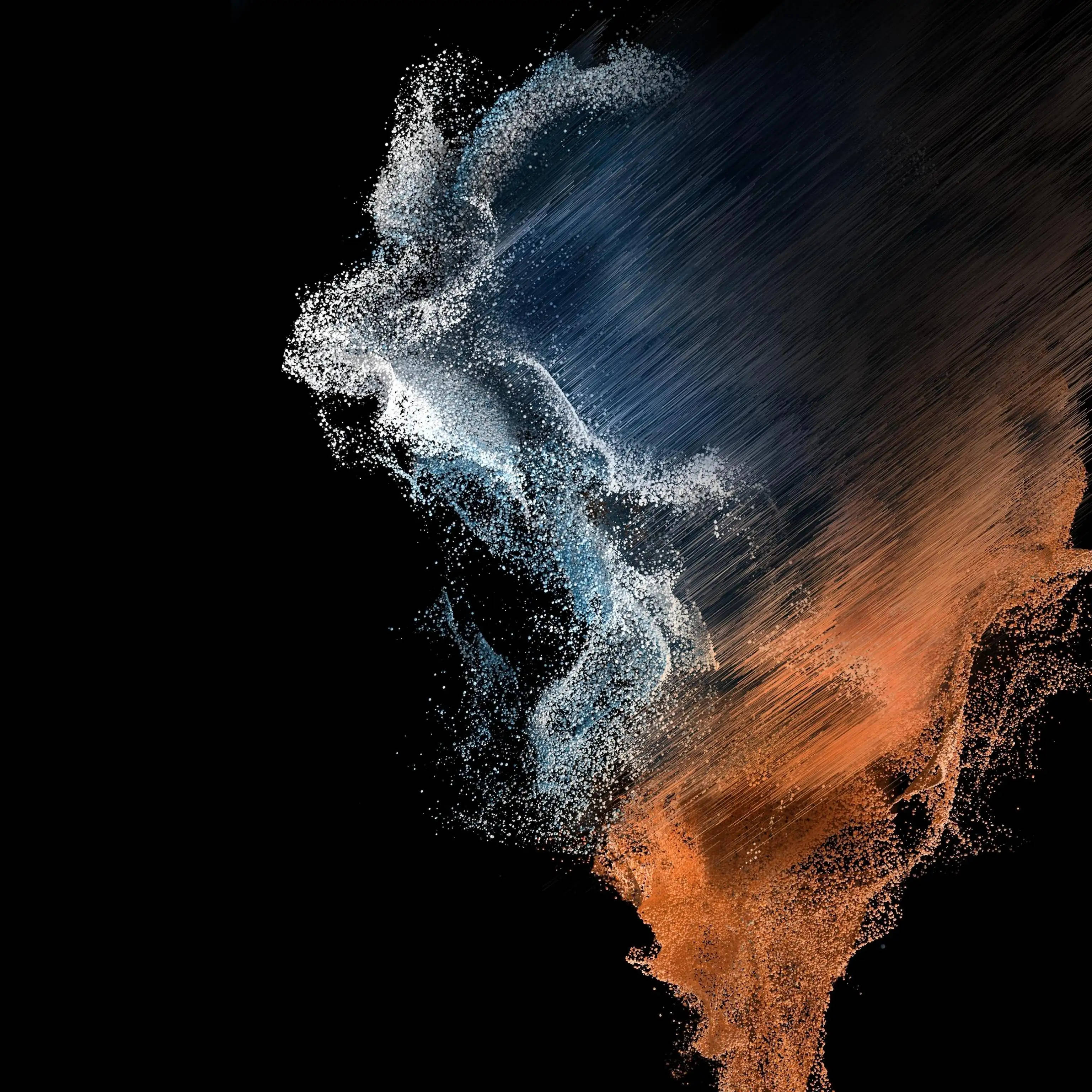Samsung M21, blue, orange, 2K Desktop Wallpaper