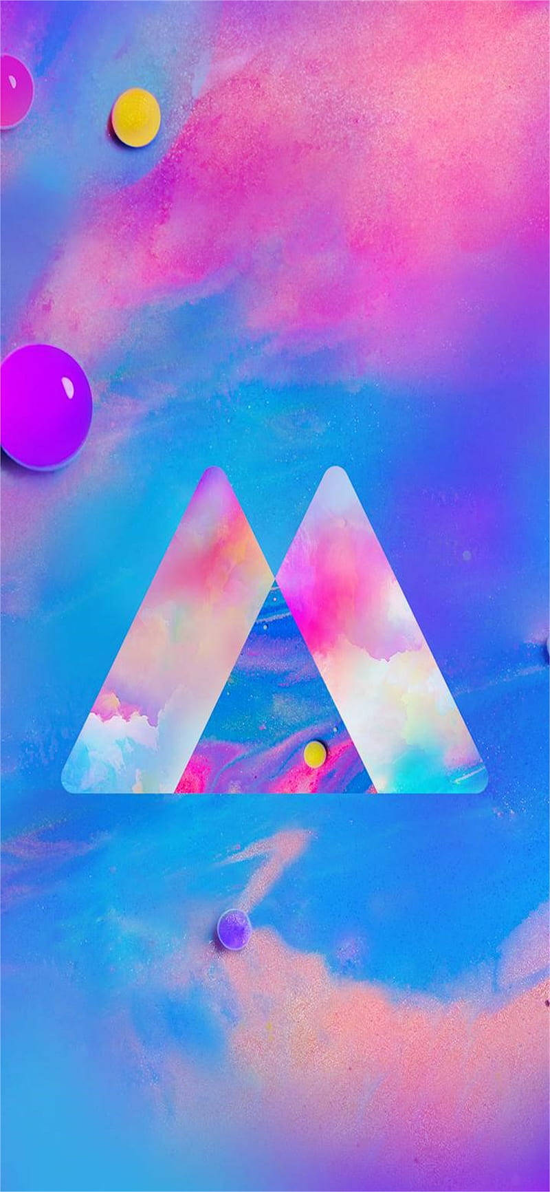 Samsung M21, artistic m, glowing spheres, HD Phone Wallpaper