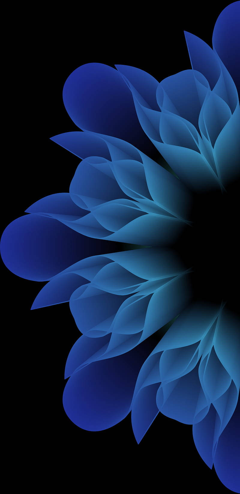 Samsung M21, blue abstract flower, layered petals, HD Phone Wallpaper