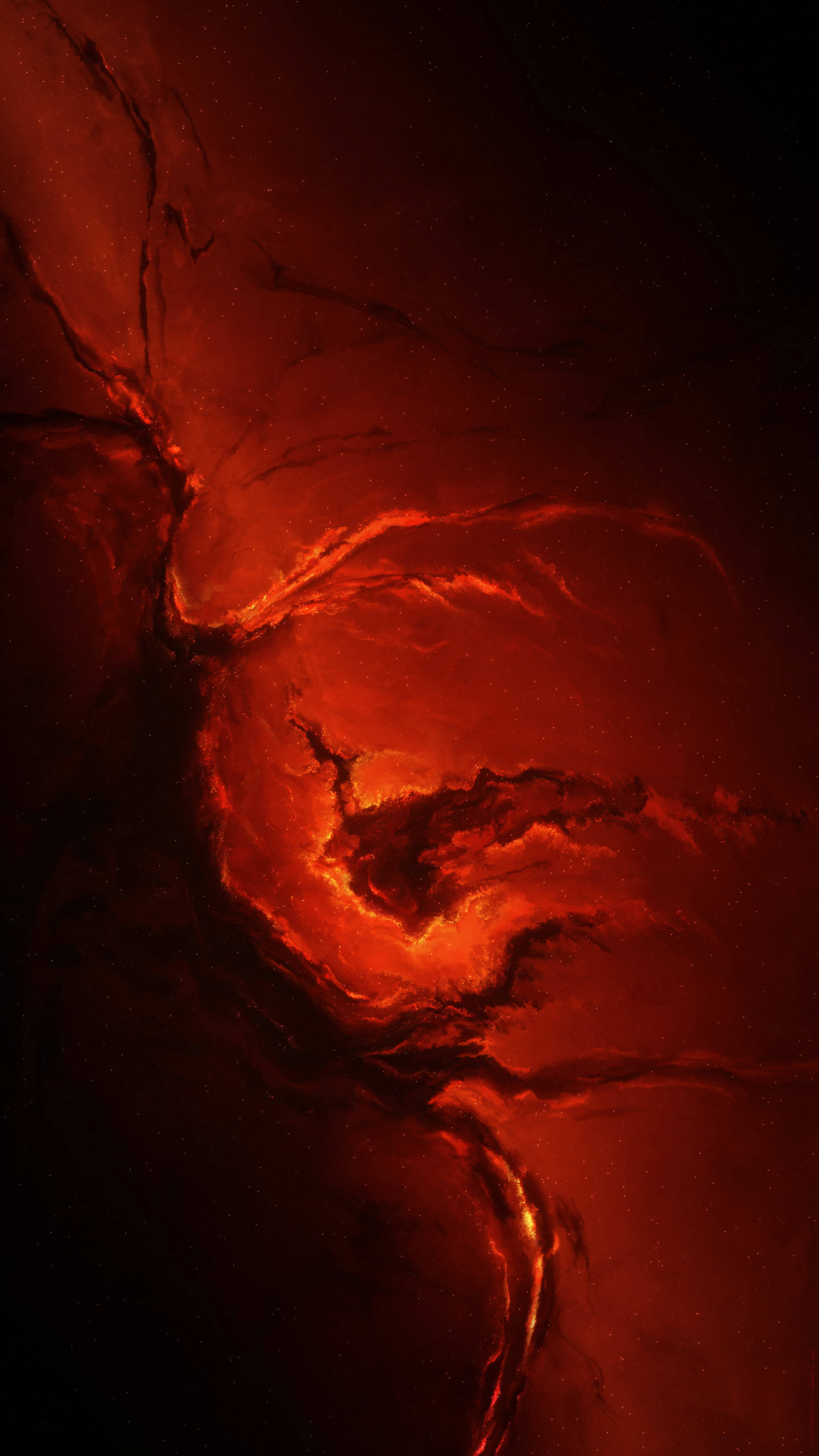 Samsung S20 Fe, red lava art, molten red, 5K Phone Wallpaper