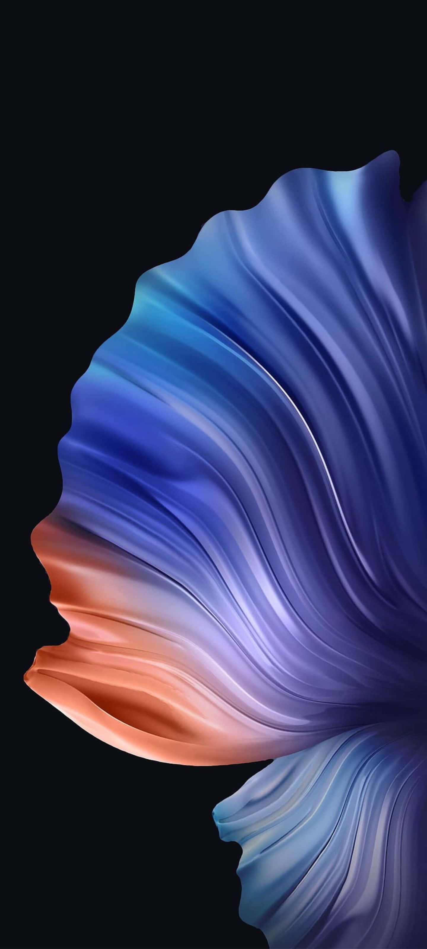 Samsung S20, blue and orange gradients, black background, 2K Phone Wallpaper
