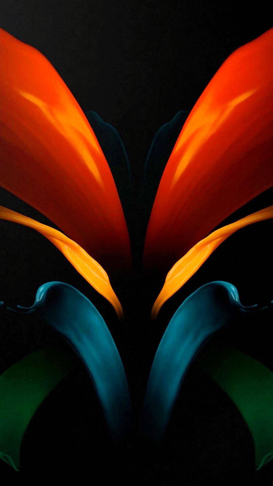 Samsung S21 Ultra, ribbon paint, vibrant orange, Full HD Phone Wallpaper