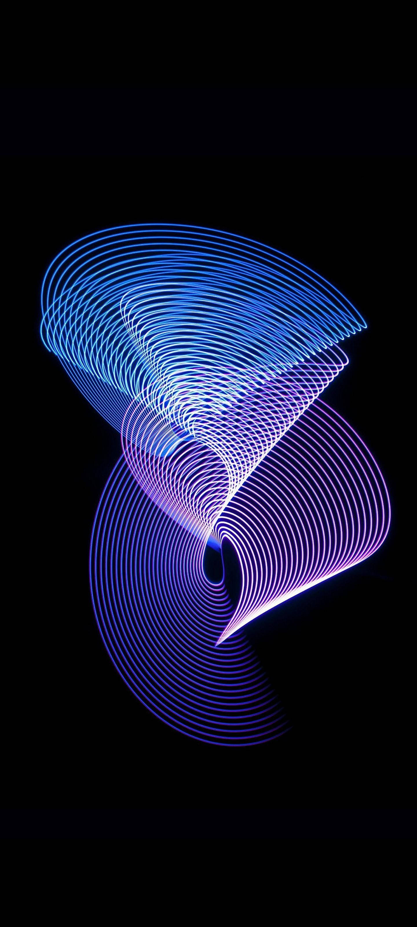 Samsung S21 Ultra, spiral light, vibrant blue, 2K Phone Wallpaper