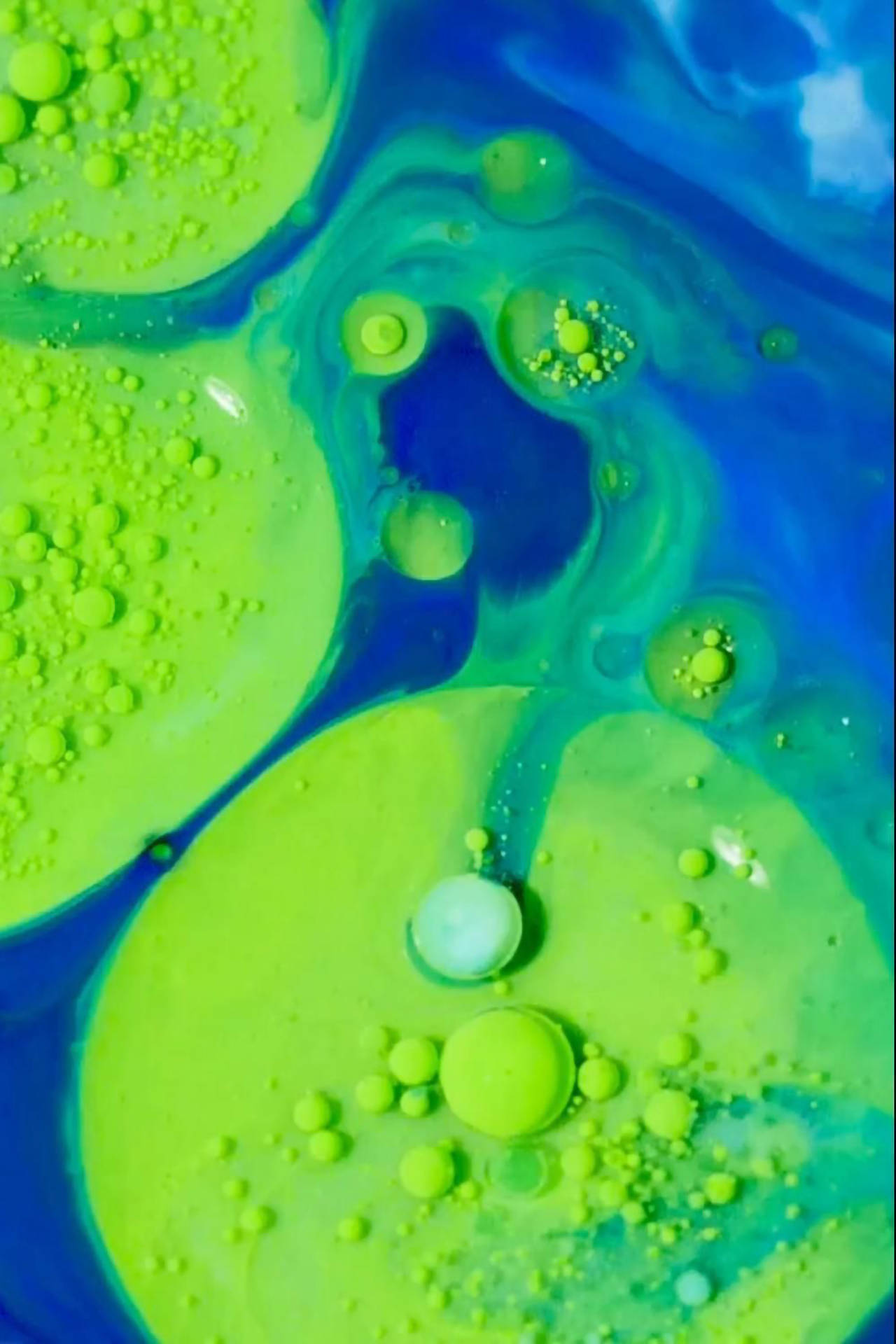 Samsung S21 Ultra, vibrant green, blue liquid, Full HD Phone Wallpaper