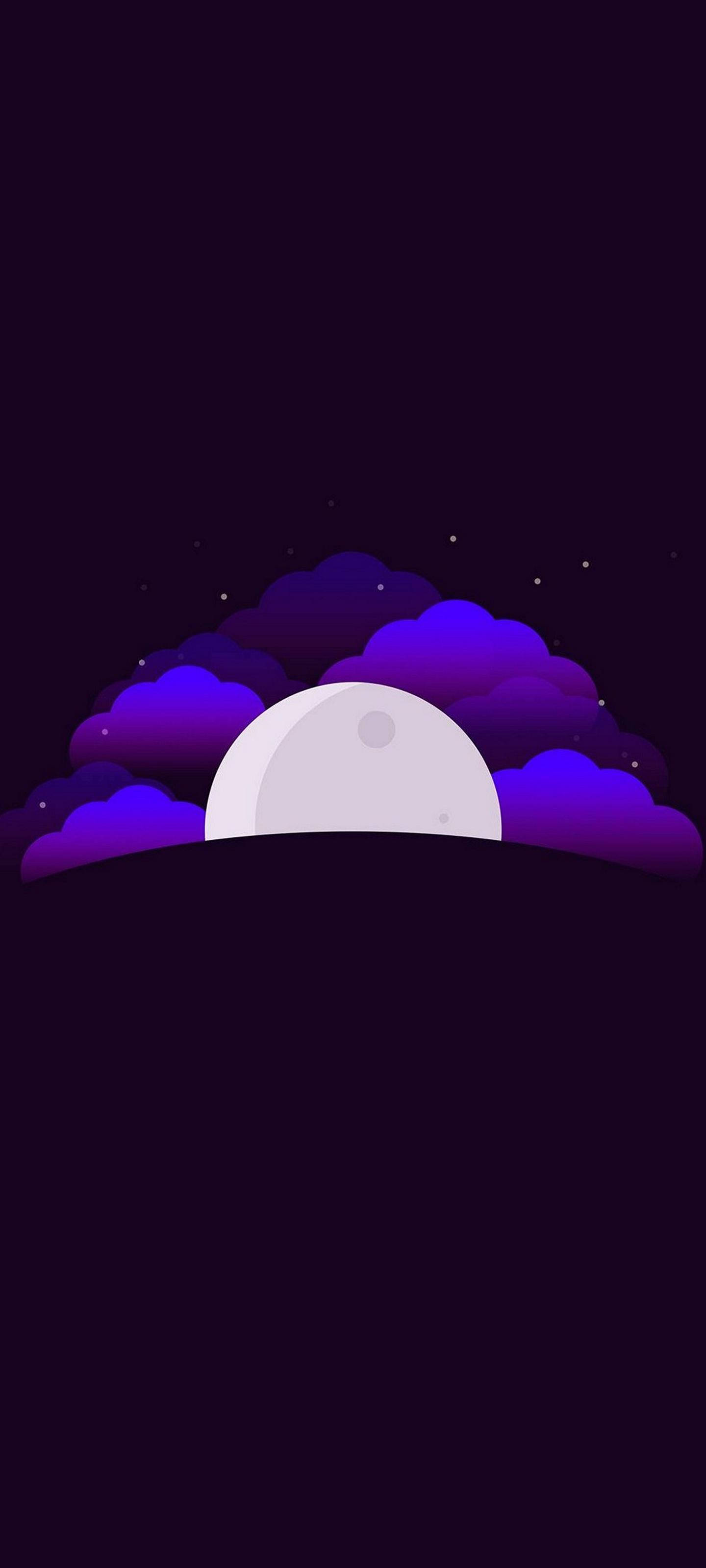 Samsung S21 Ultra, moon rising, vibrant purple clouds, 2K Phone Wallpaper