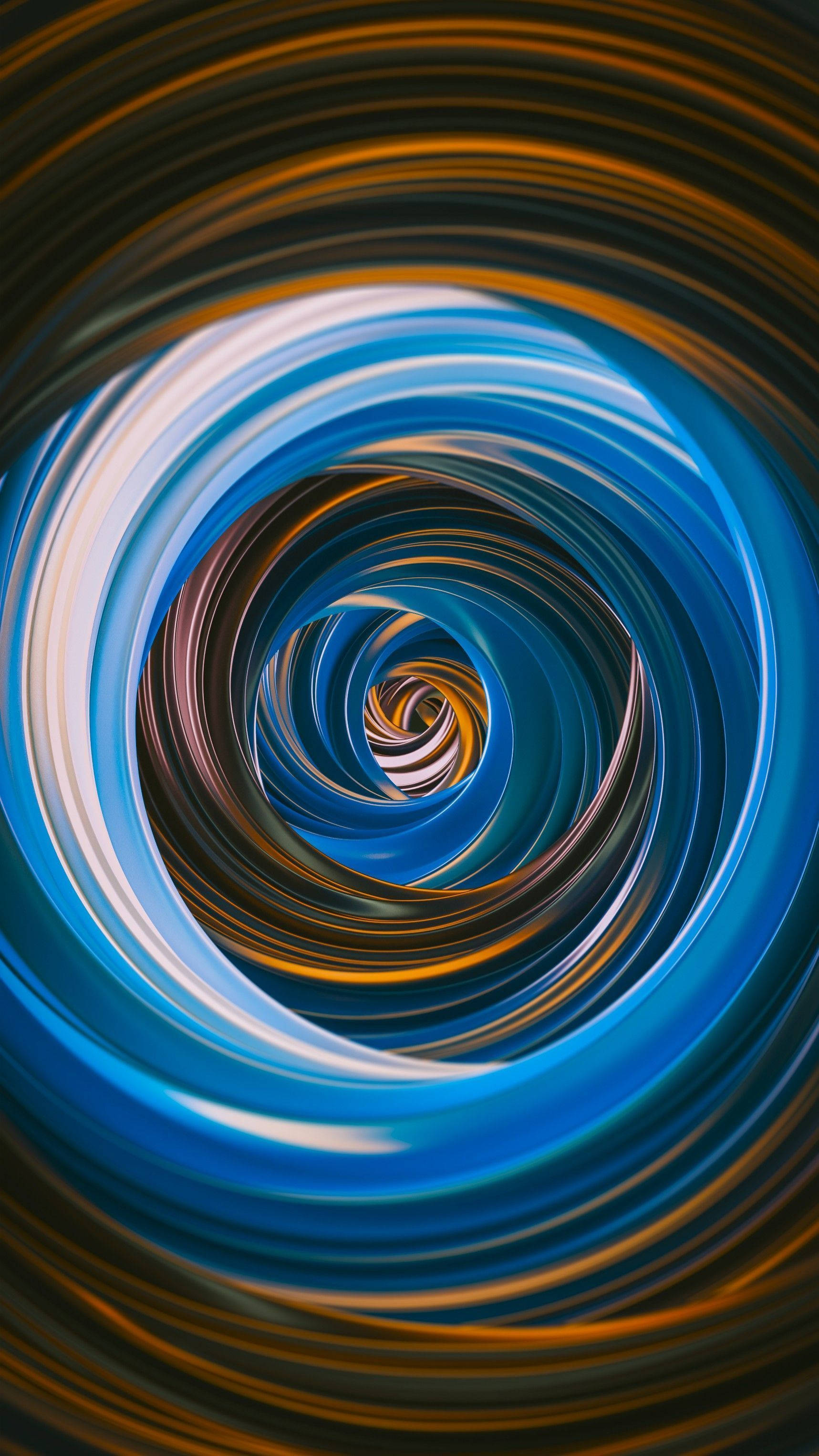 Samsung S21 Ultra, optical illusion, swirling blue and orange light, 2K Phone Wallpaper