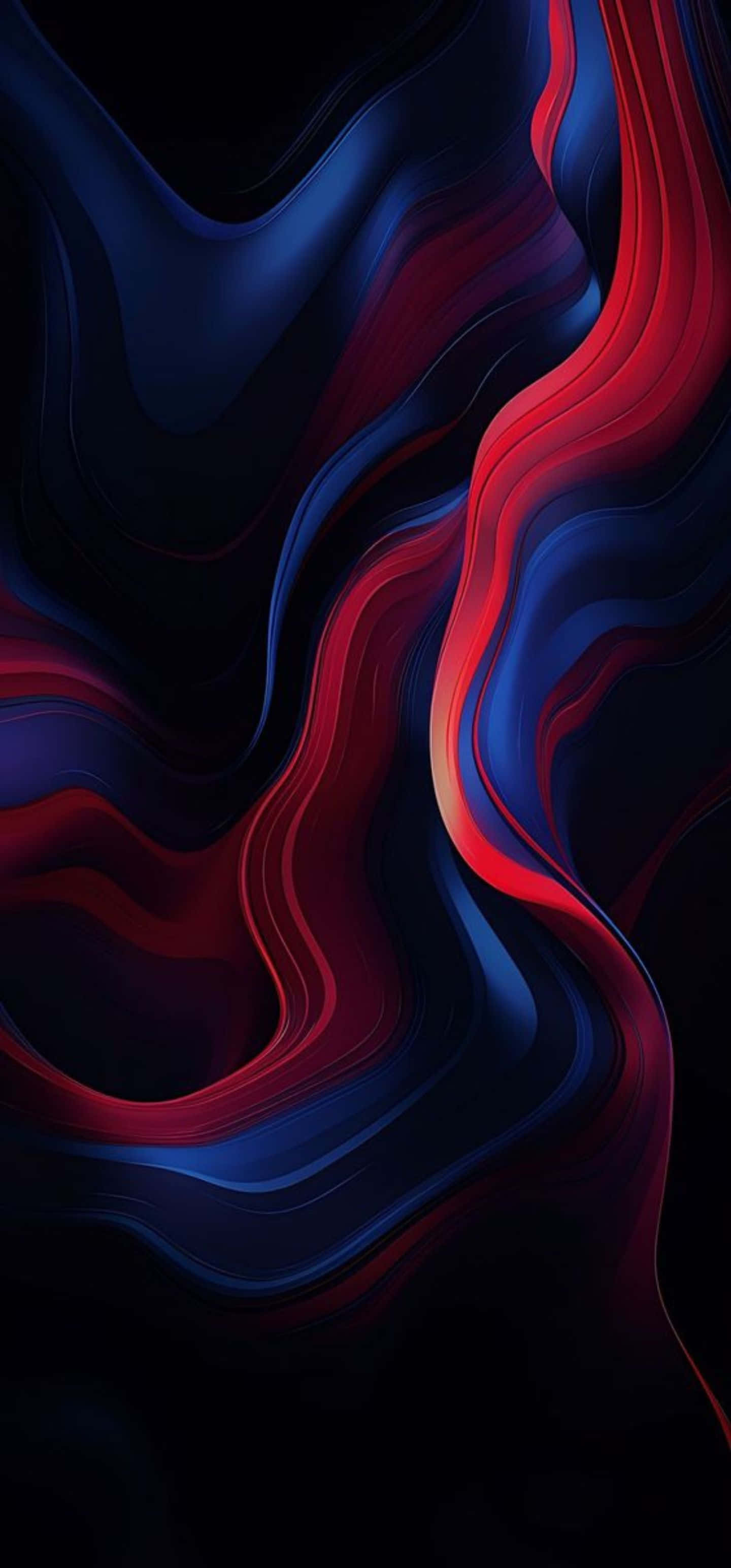 Samsung S23 Ultra, abstract blue red waves, vibrant red, 2K Phone Wallpaper