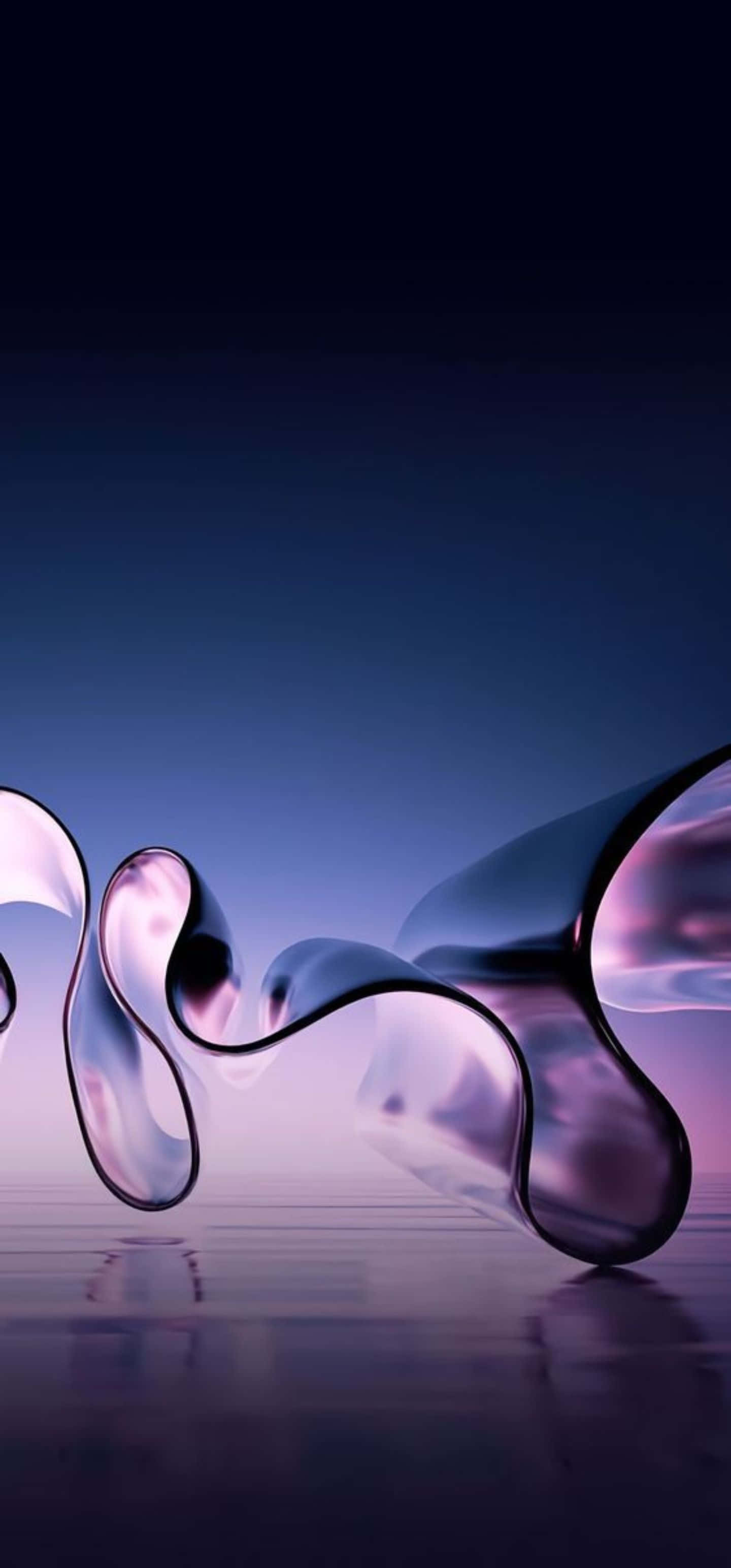 Samsung S23 Ultra, abstract purple waves, glossy purple and blue liquid-like ribbons, 2K Phone Wallpaper
